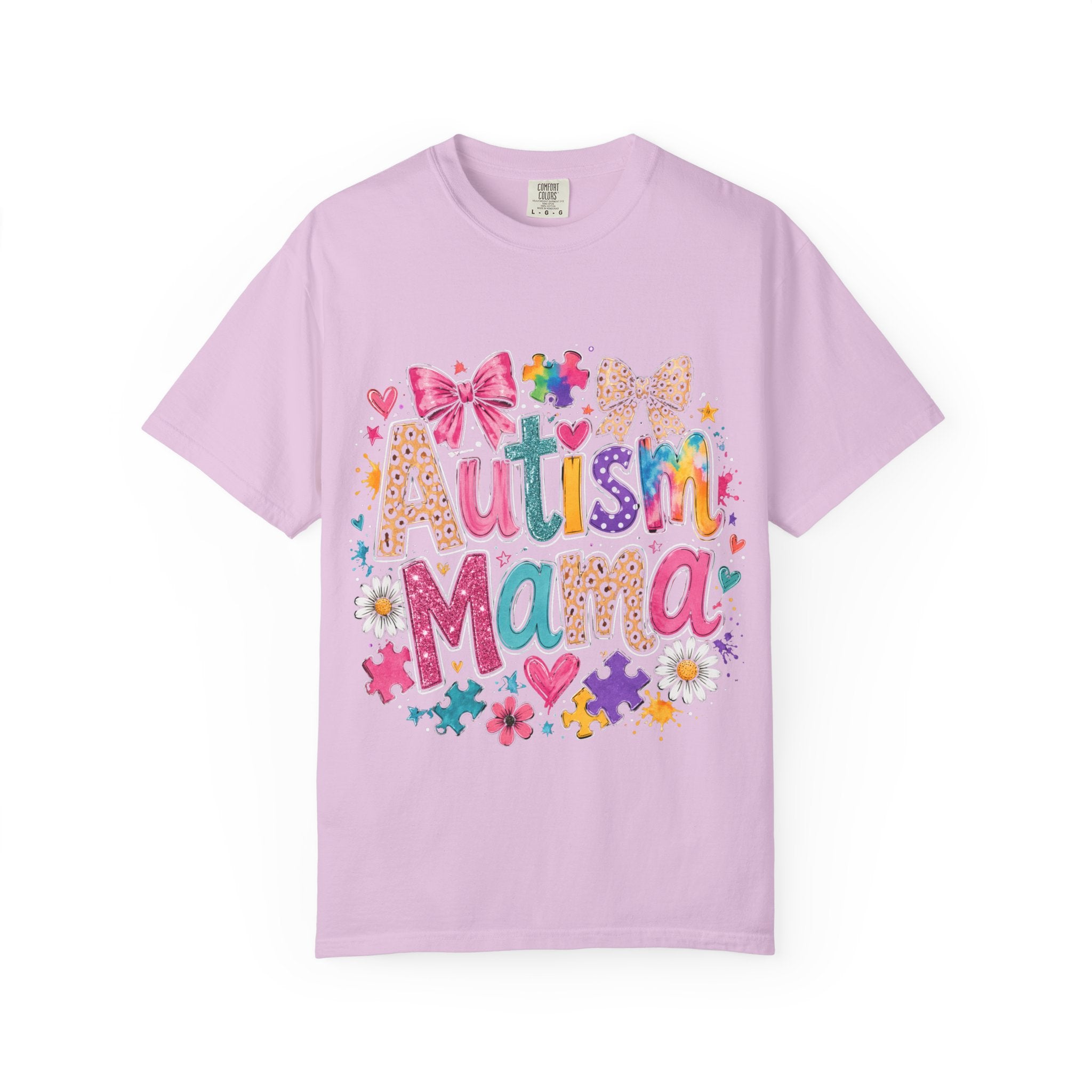Autism Mama T-Shirt — Colorful Puzzle Heart Mom Tee for Autism Awareness