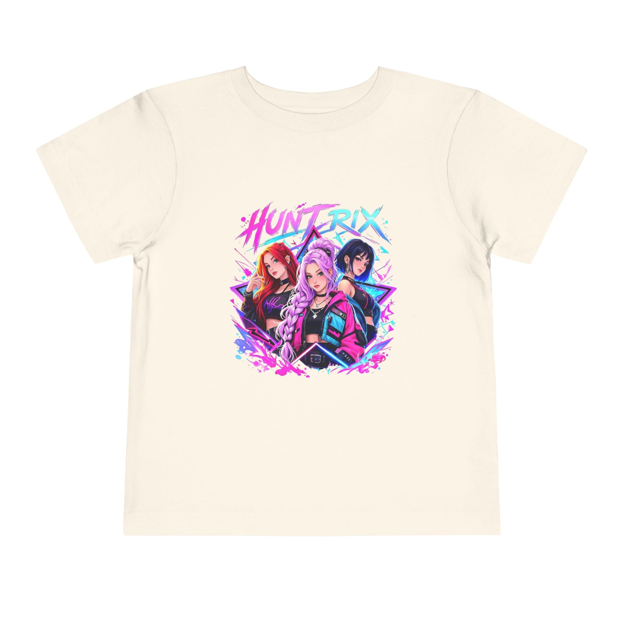 Toddler Tee — 'Huntrix' Neon Anime Girl Squad Graphic