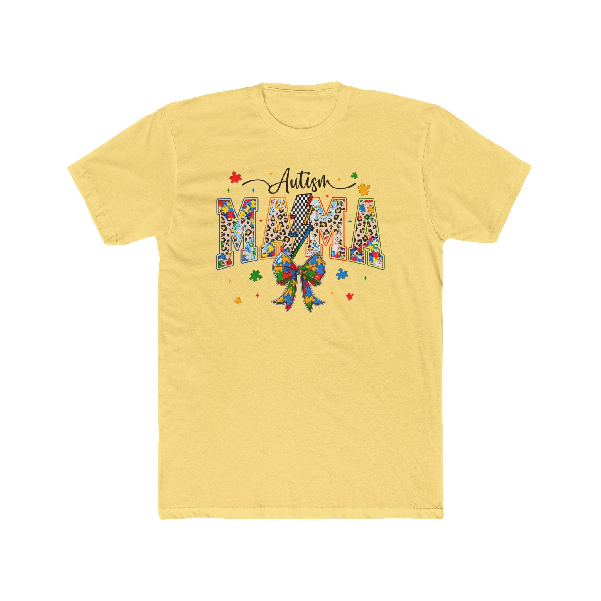 Autism Mama T-Shirt — Colorful Puzzle Ribbon Mom Tee