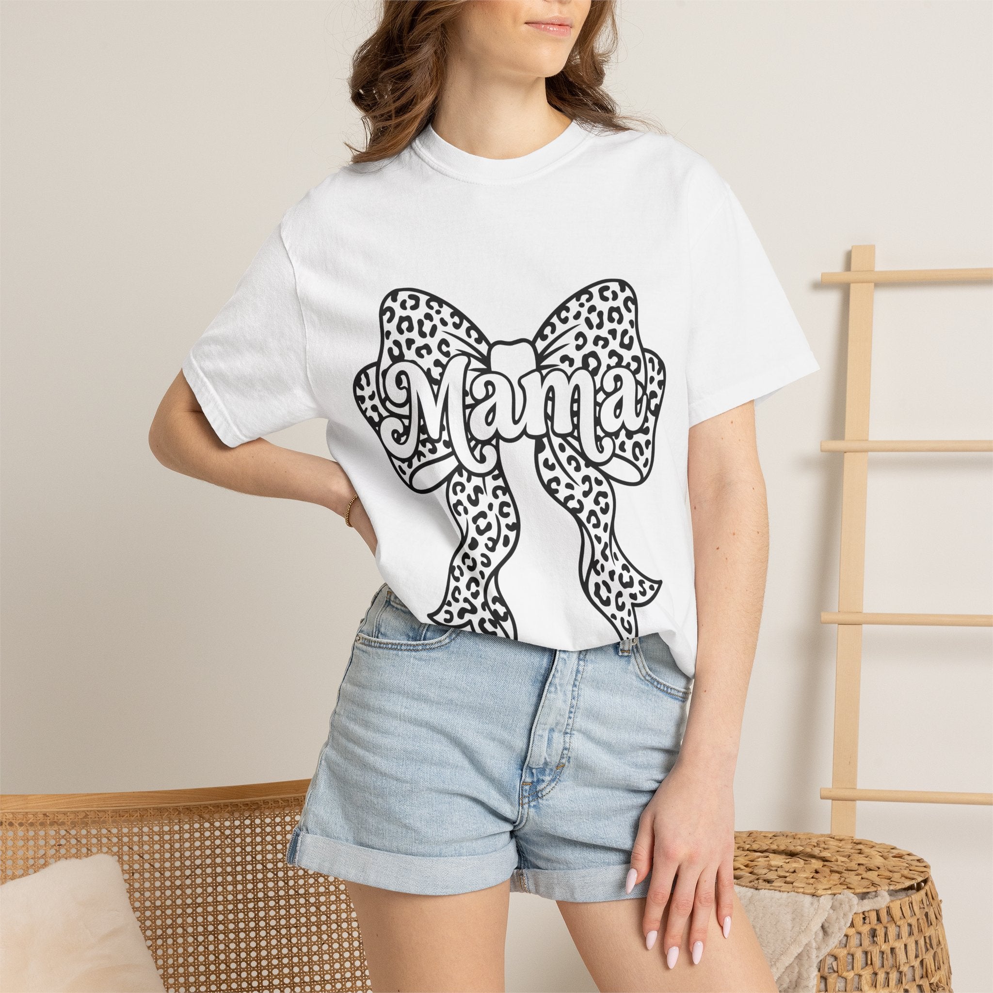 Mama Leopard Bow T-Shirt