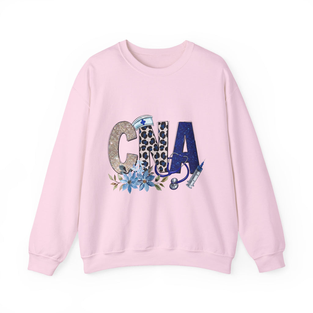 CNA Floral Leopard Crewneck Sweatshirt – Blue Nursing CNA Gift