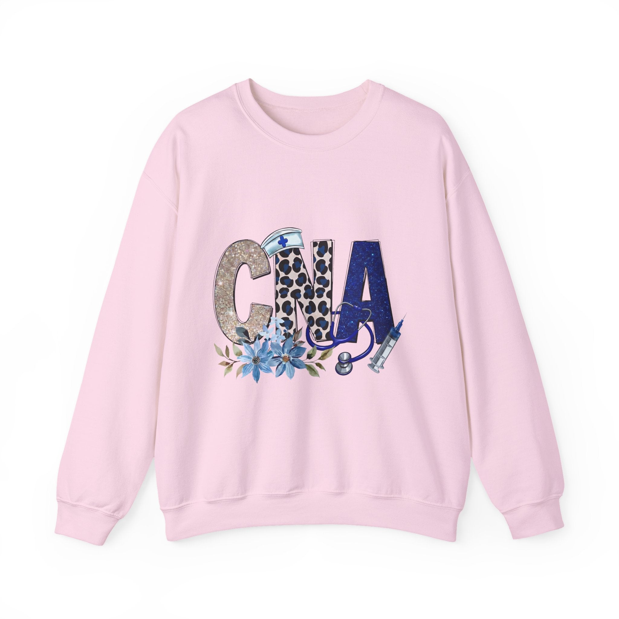 CNA Floral Leopard Crewneck Sweatshirt – Blue Nursing CNA Gift