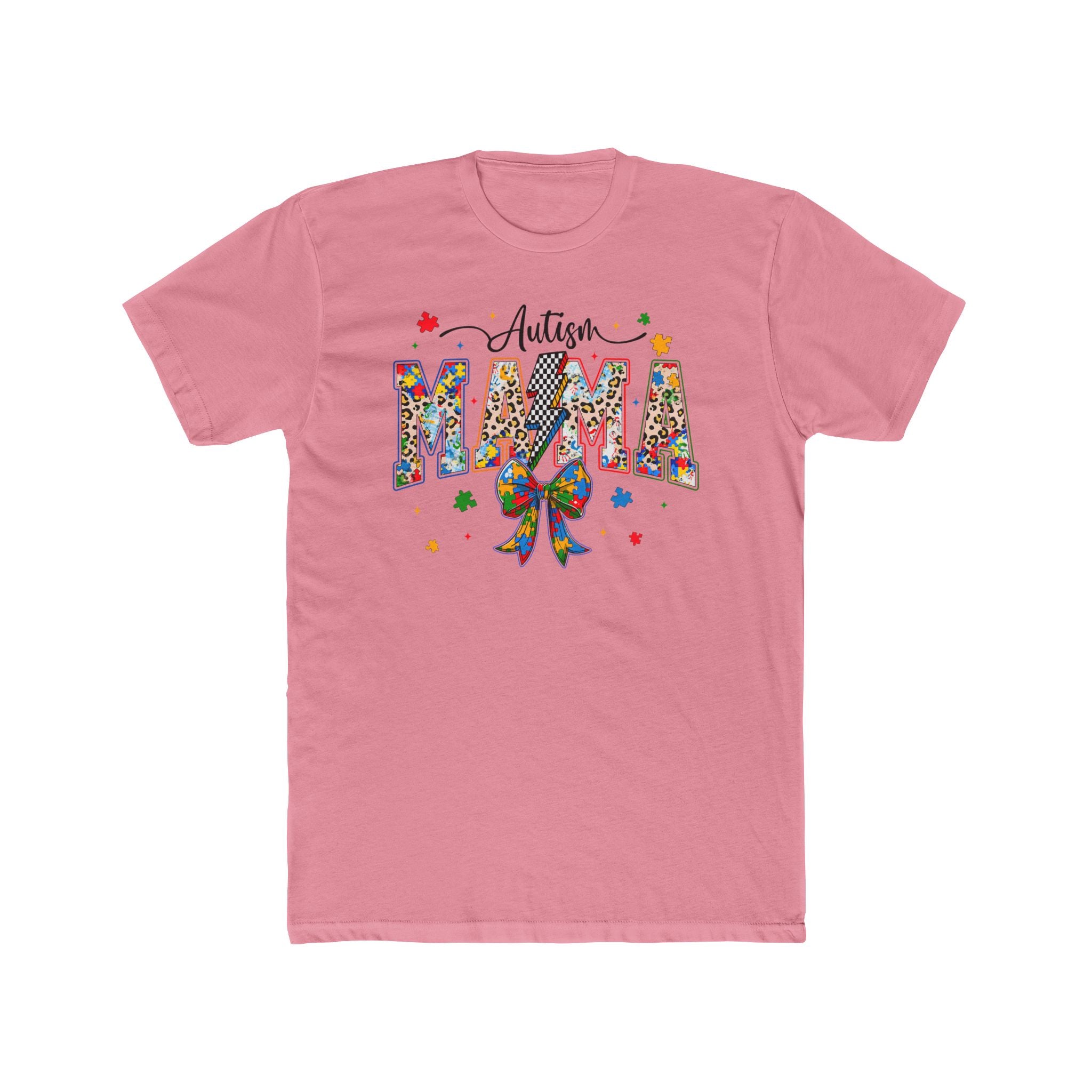 Autism Mama T-Shirt — Colorful Puzzle Ribbon Mom Tee