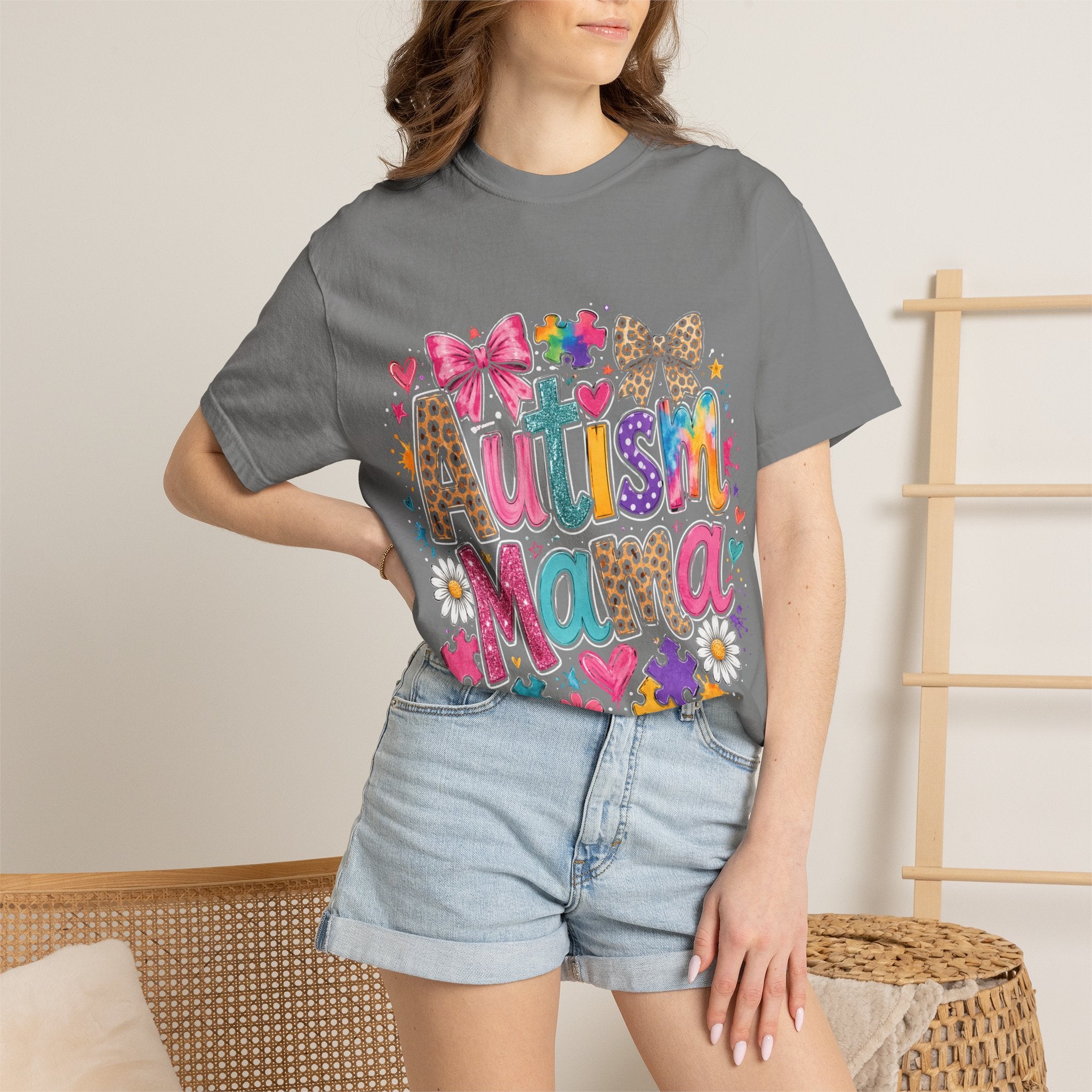 Autism Mama T-Shirt — Colorful Puzzle Heart Mom Tee for Autism Awareness