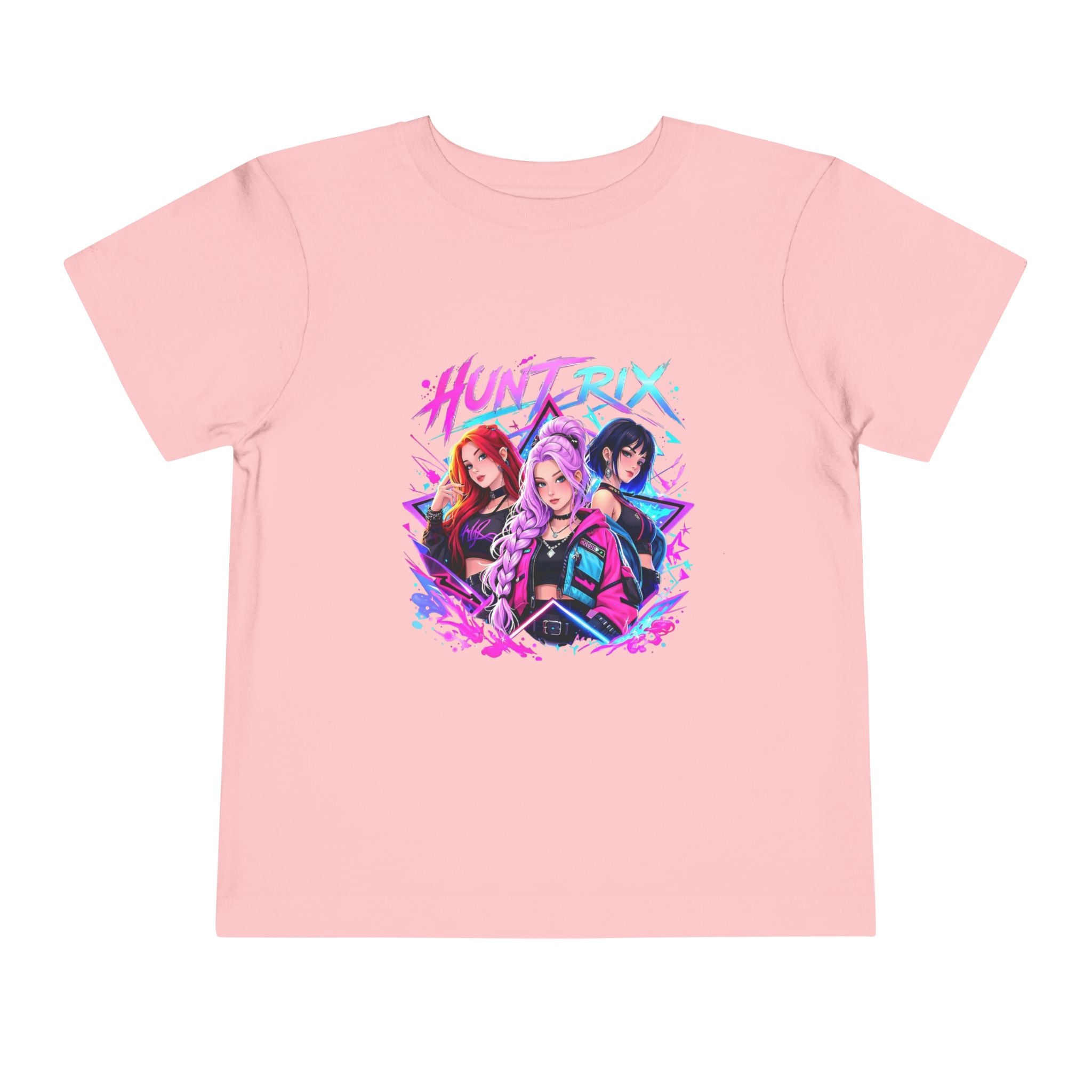 Toddler Tee — 'Huntrix' Neon Anime Girl Squad Graphic