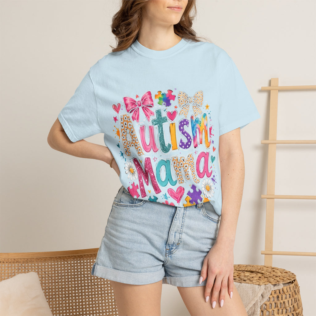 Autism Mama T-Shirt — Colorful Puzzle Heart Mom Tee for Autism Awareness