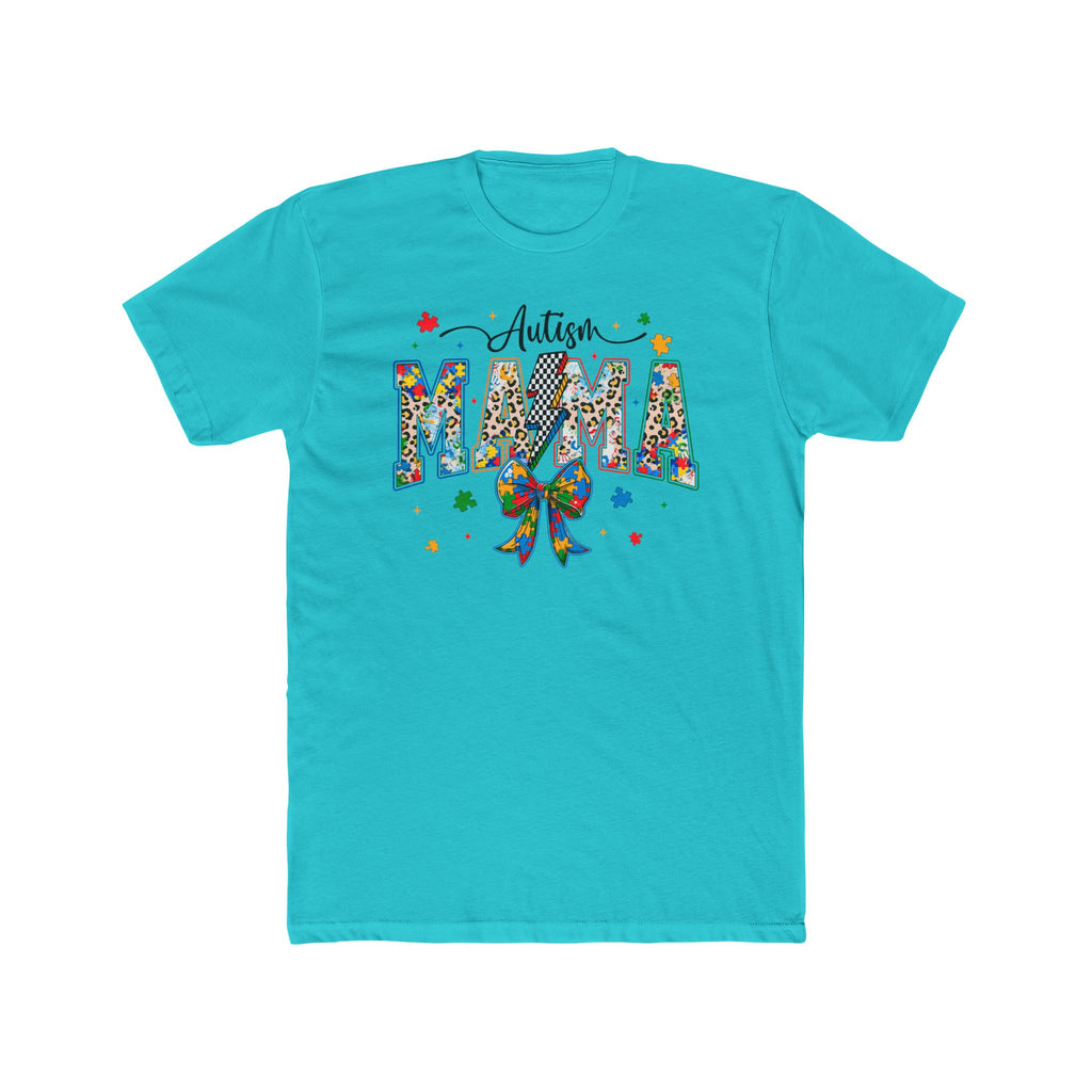 Autism Mama T-Shirt — Colorful Puzzle Ribbon Mom Tee