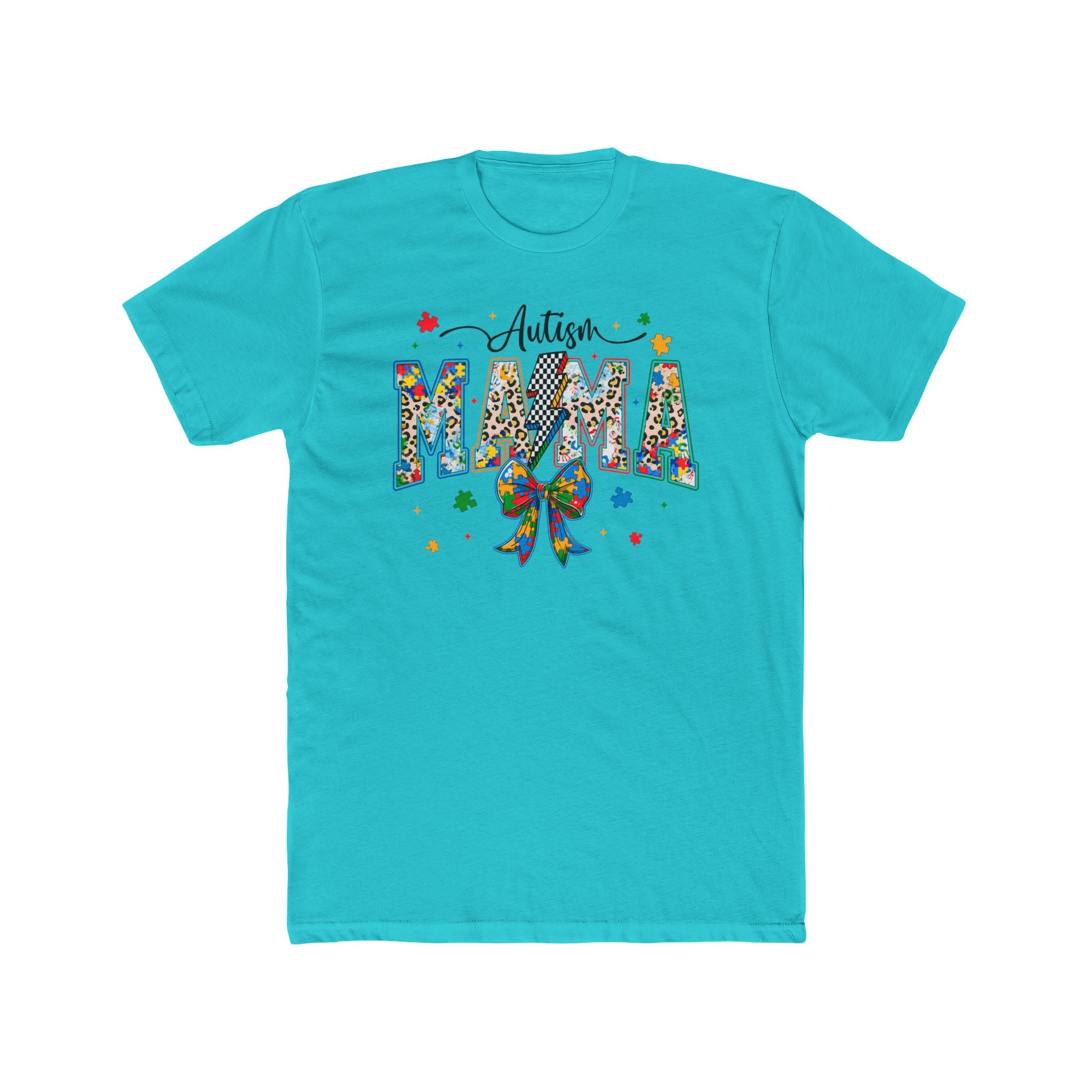 Autism Mama T-Shirt — Colorful Puzzle Ribbon Mom Tee
