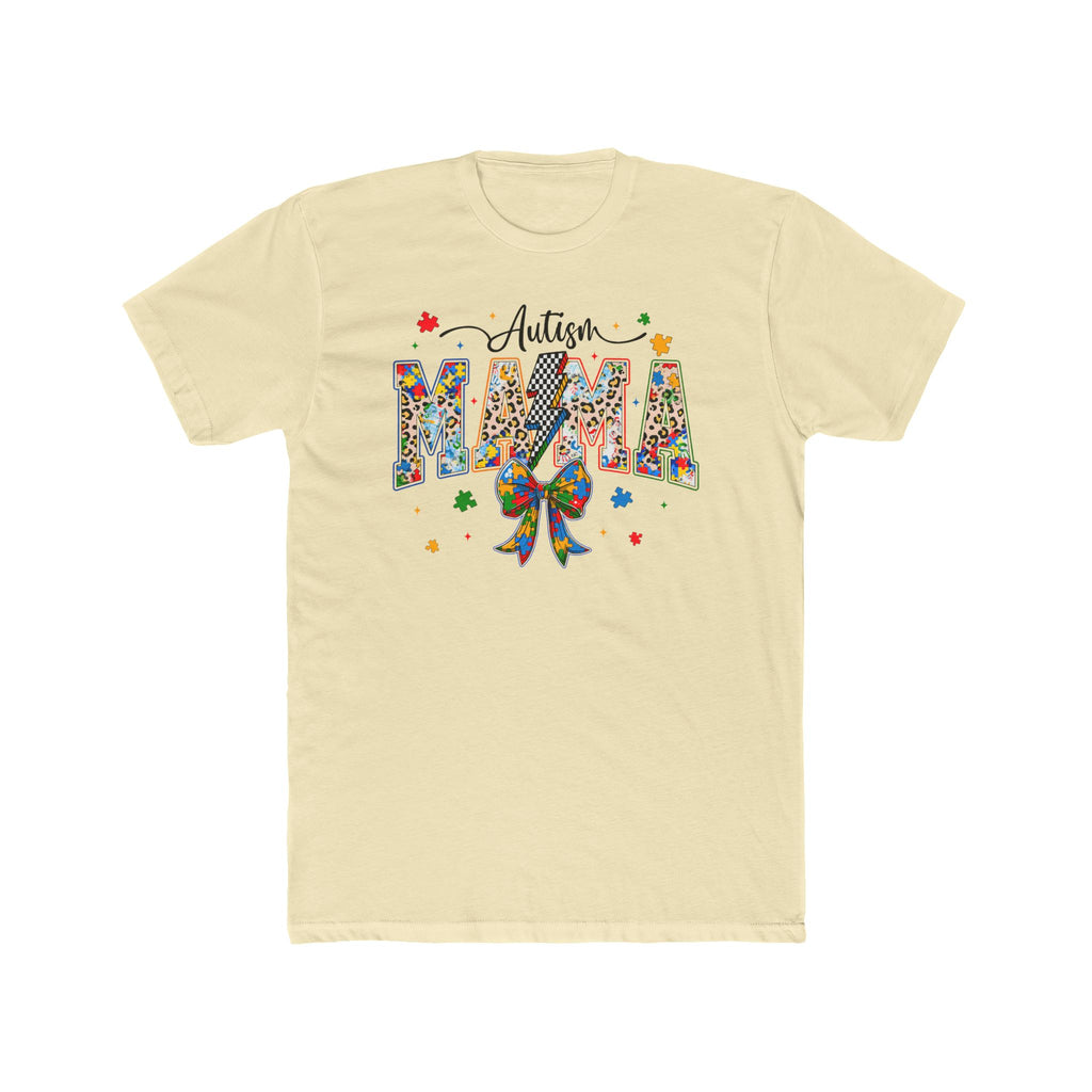 Autism Mama T-Shirt — Colorful Puzzle Ribbon Mom Tee