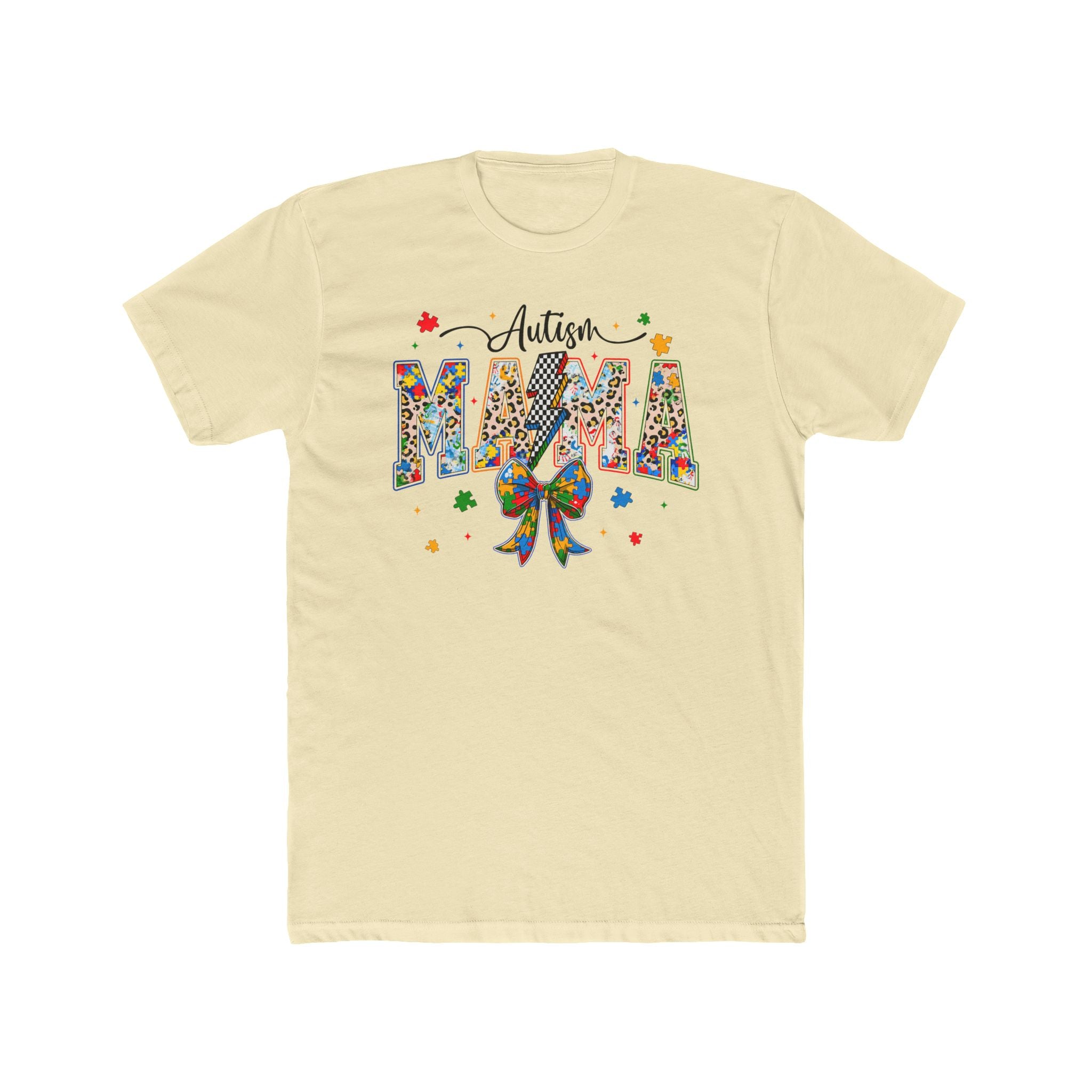 Autism Mama T-Shirt — Colorful Puzzle Ribbon Mom Tee