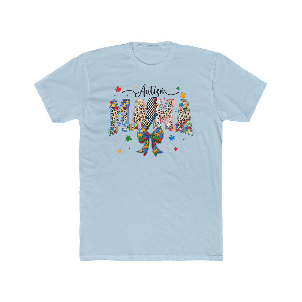 Autism Mama T-Shirt — Colorful Puzzle Ribbon Mom Tee
