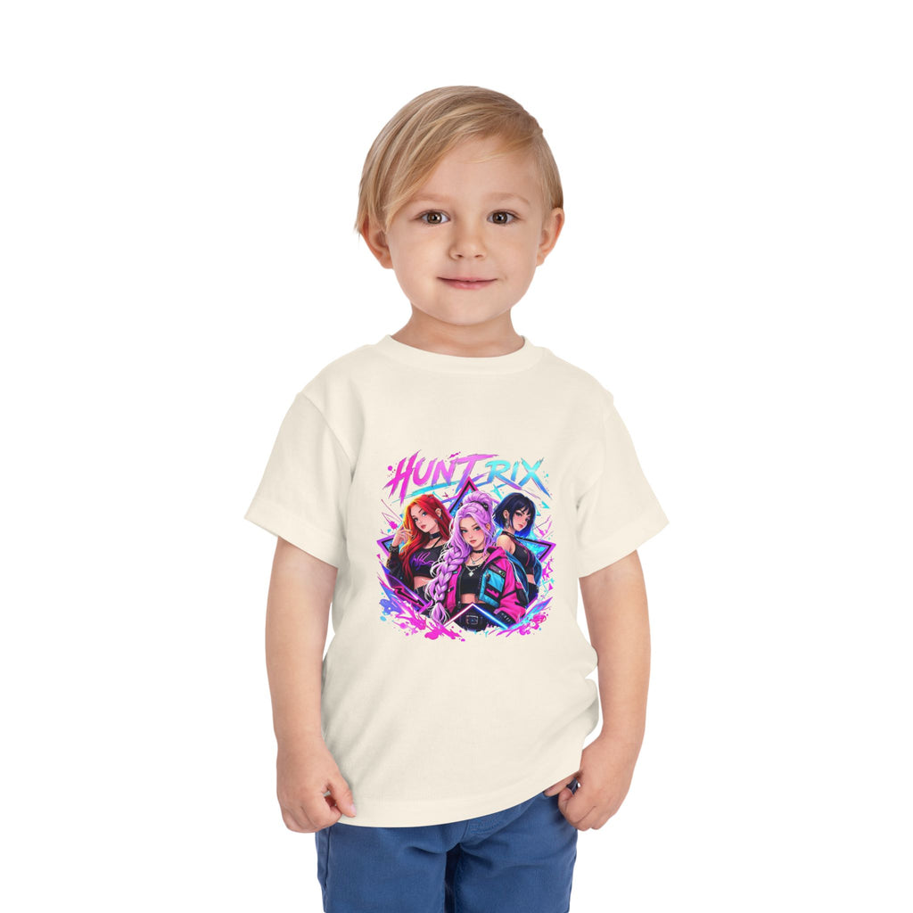 Toddler Tee — 'Huntrix' Neon Anime Girl Squad Graphic