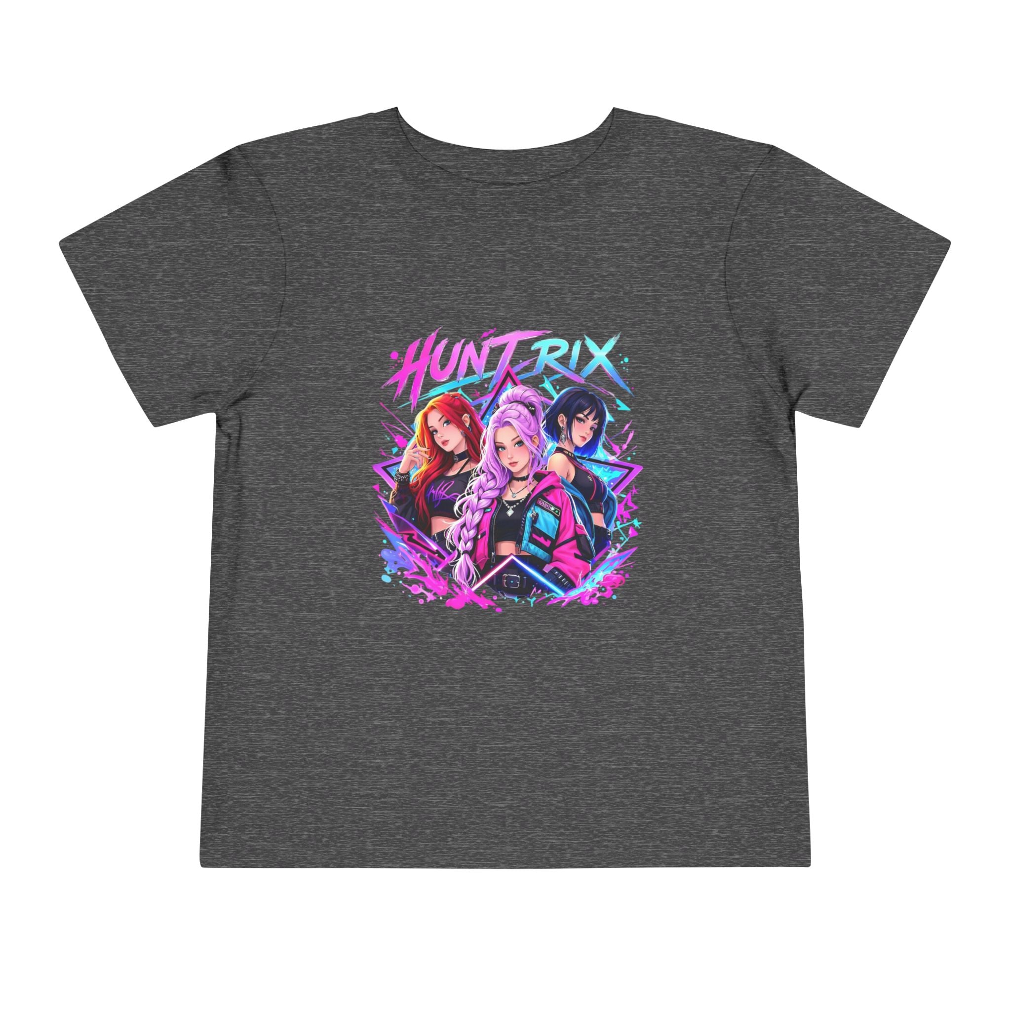 Toddler Tee — 'Huntrix' Neon Anime Girl Squad Graphic