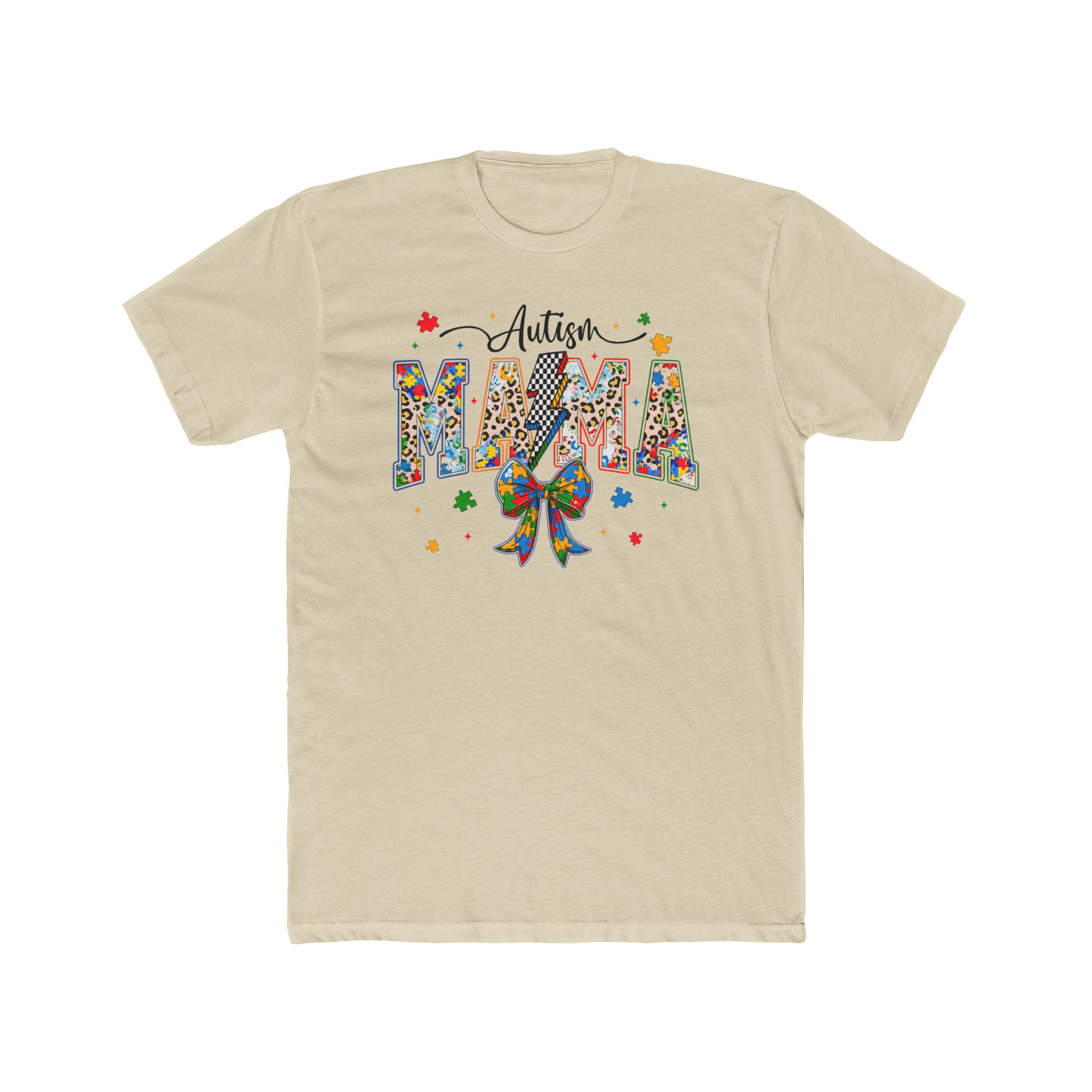 Autism Mama T-Shirt — Colorful Puzzle Ribbon Mom Tee