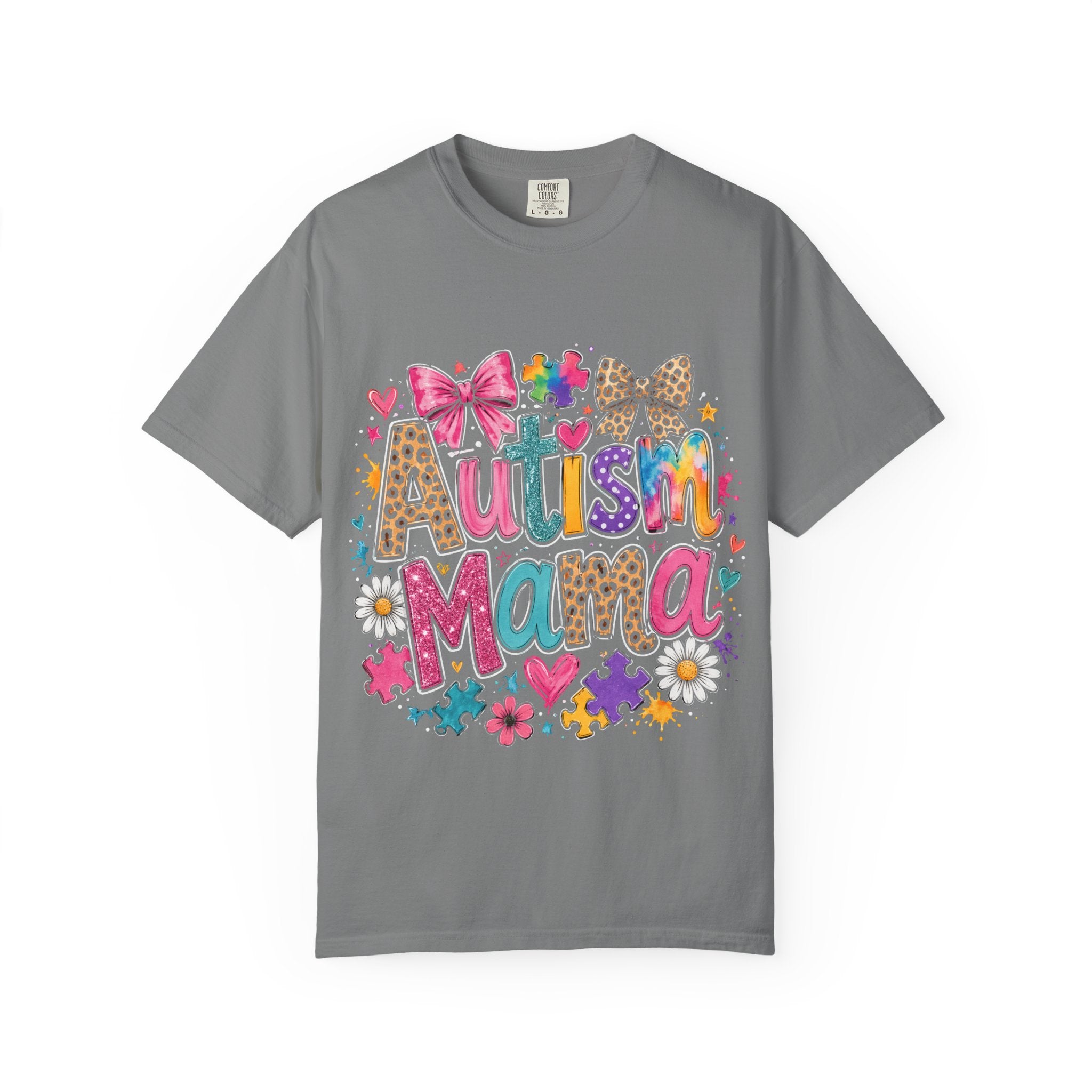Autism Mama T-Shirt — Colorful Puzzle Heart Mom Tee for Autism Awareness