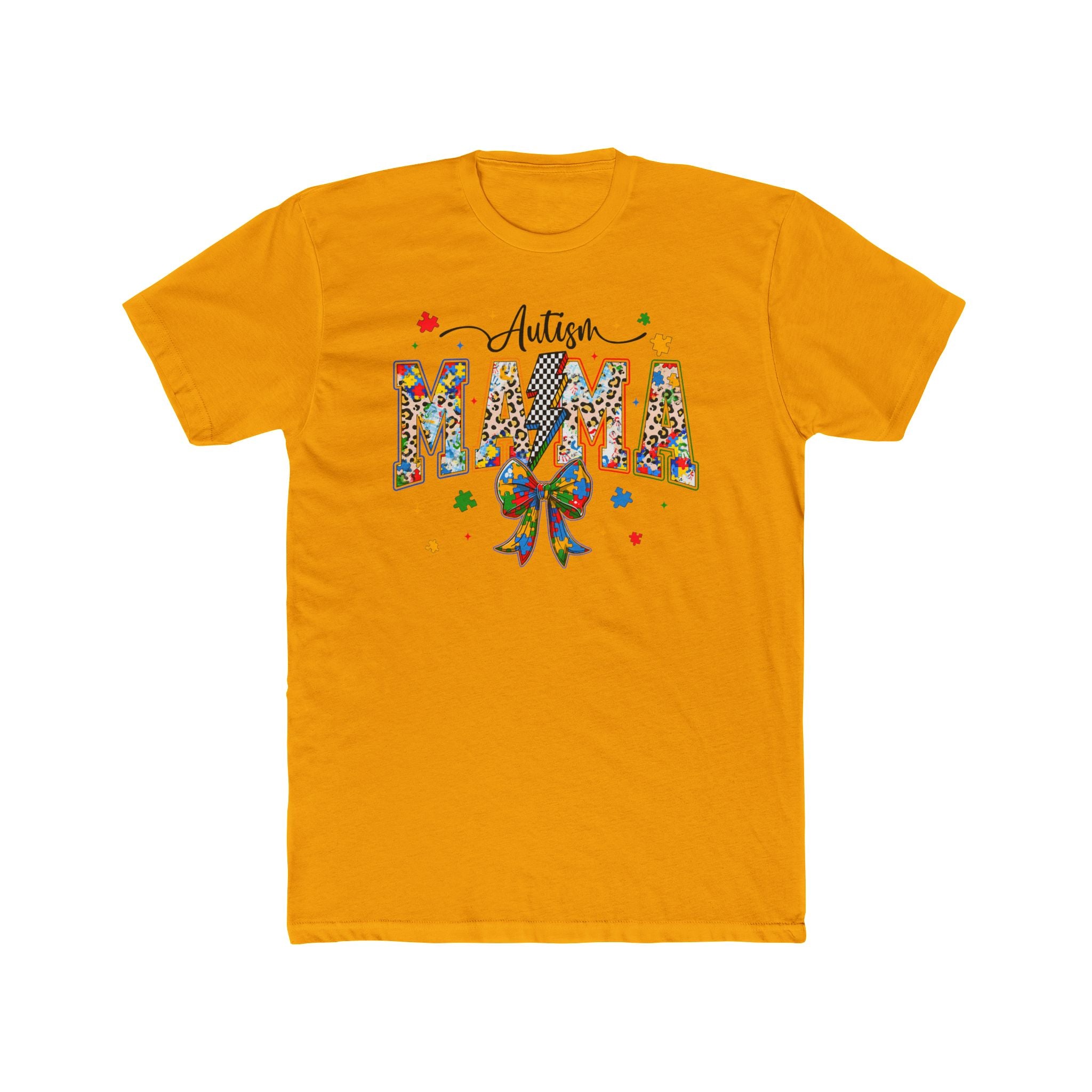 Autism Mama T-Shirt — Colorful Puzzle Ribbon Mom Tee