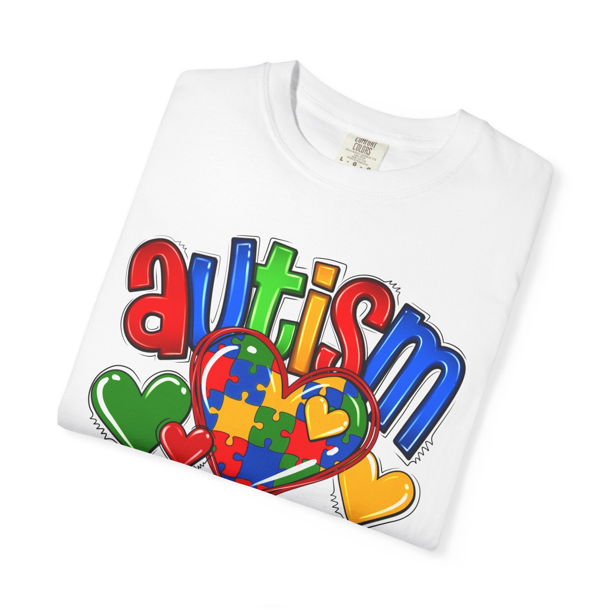 Autism Awareness T-Shirt — "Autism Is Not A Disability, It's A Different Ability" Puzzle Heart Design