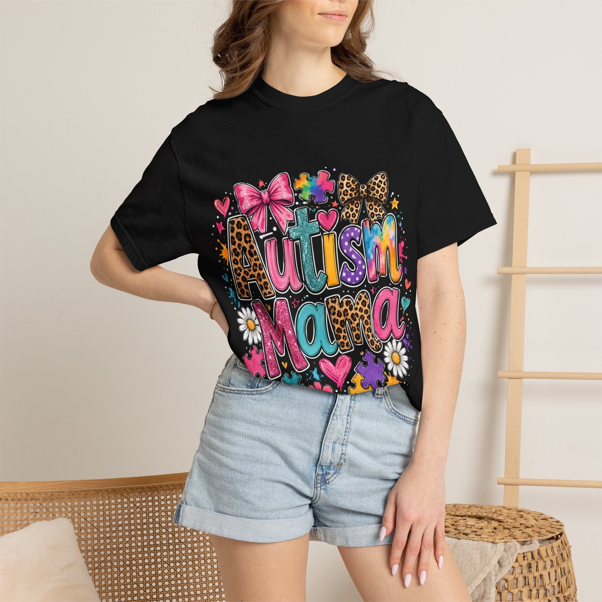 Autism Mama T-Shirt — Colorful Puzzle Heart Mom Tee for Autism Awareness