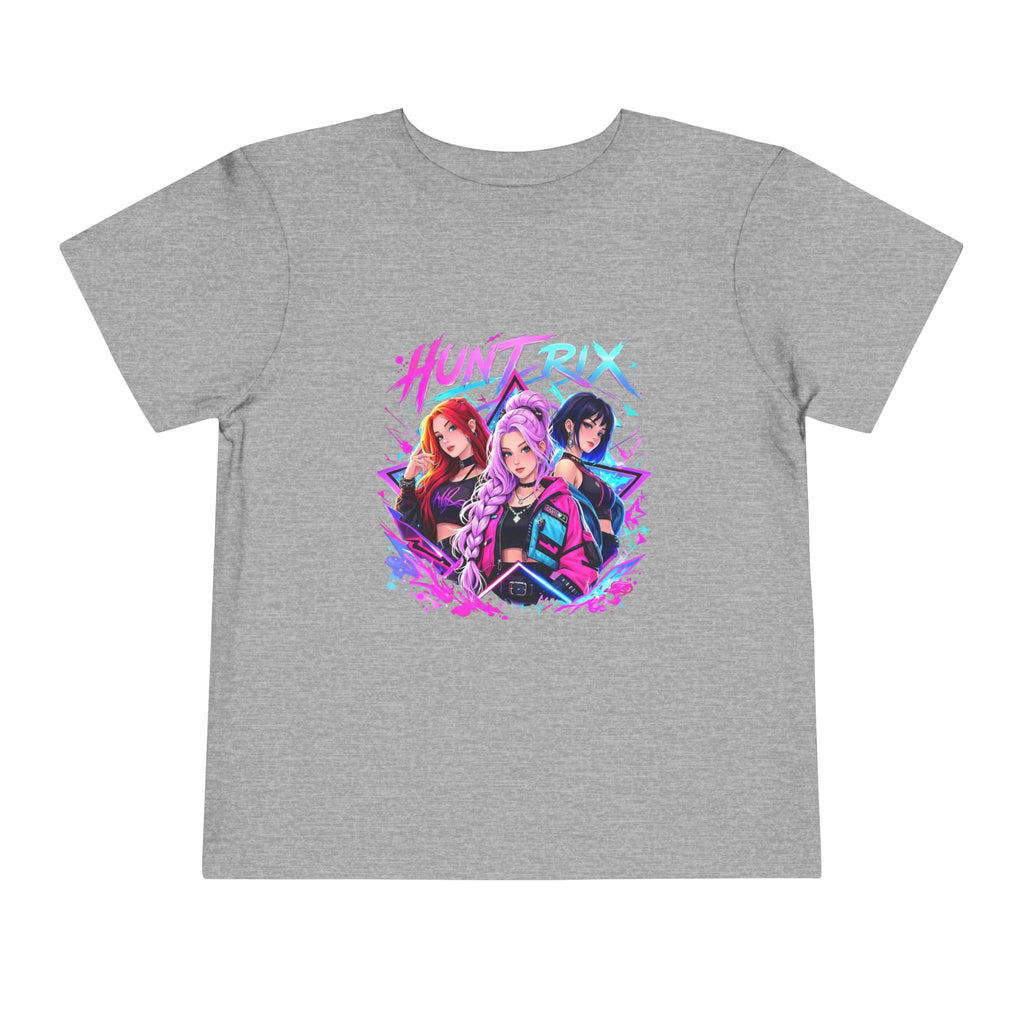 Toddler Tee — 'Huntrix' Neon Anime Girl Squad Graphic