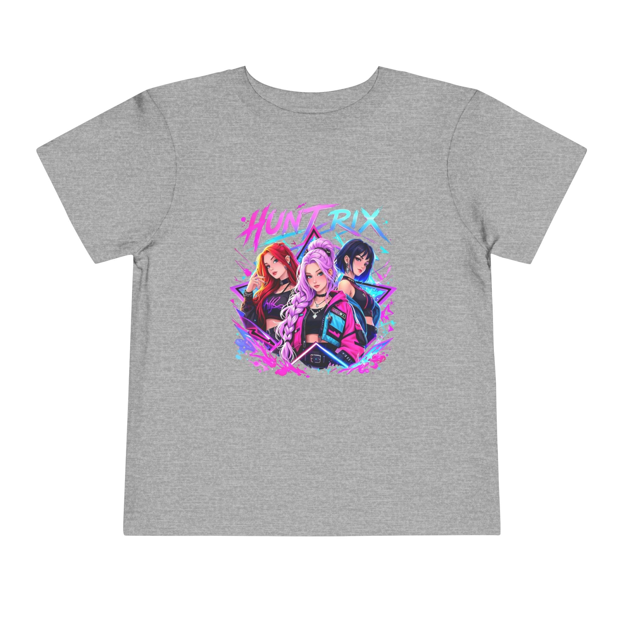 Toddler Tee — 'Huntrix' Neon Anime Girl Squad Graphic