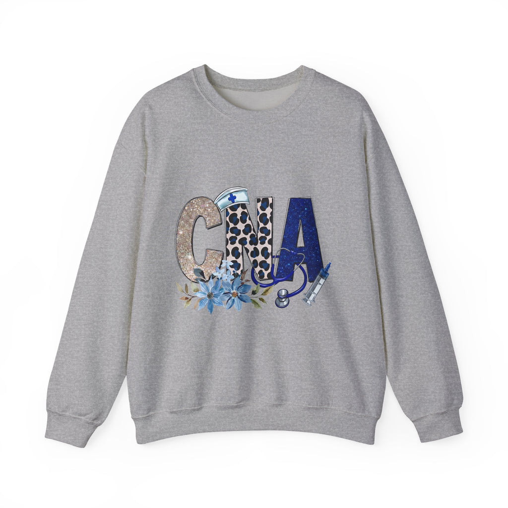 CNA Floral Leopard Crewneck Sweatshirt – Blue Nursing CNA Gift