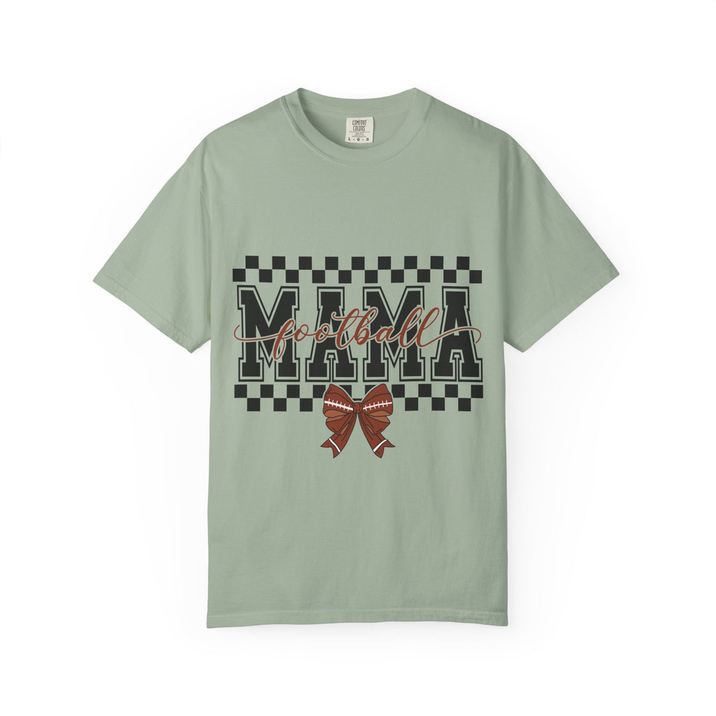 Mama Ribbon Checkerboard T-Shirt — 'Mama' Script Graphic Mother's Day Tee
