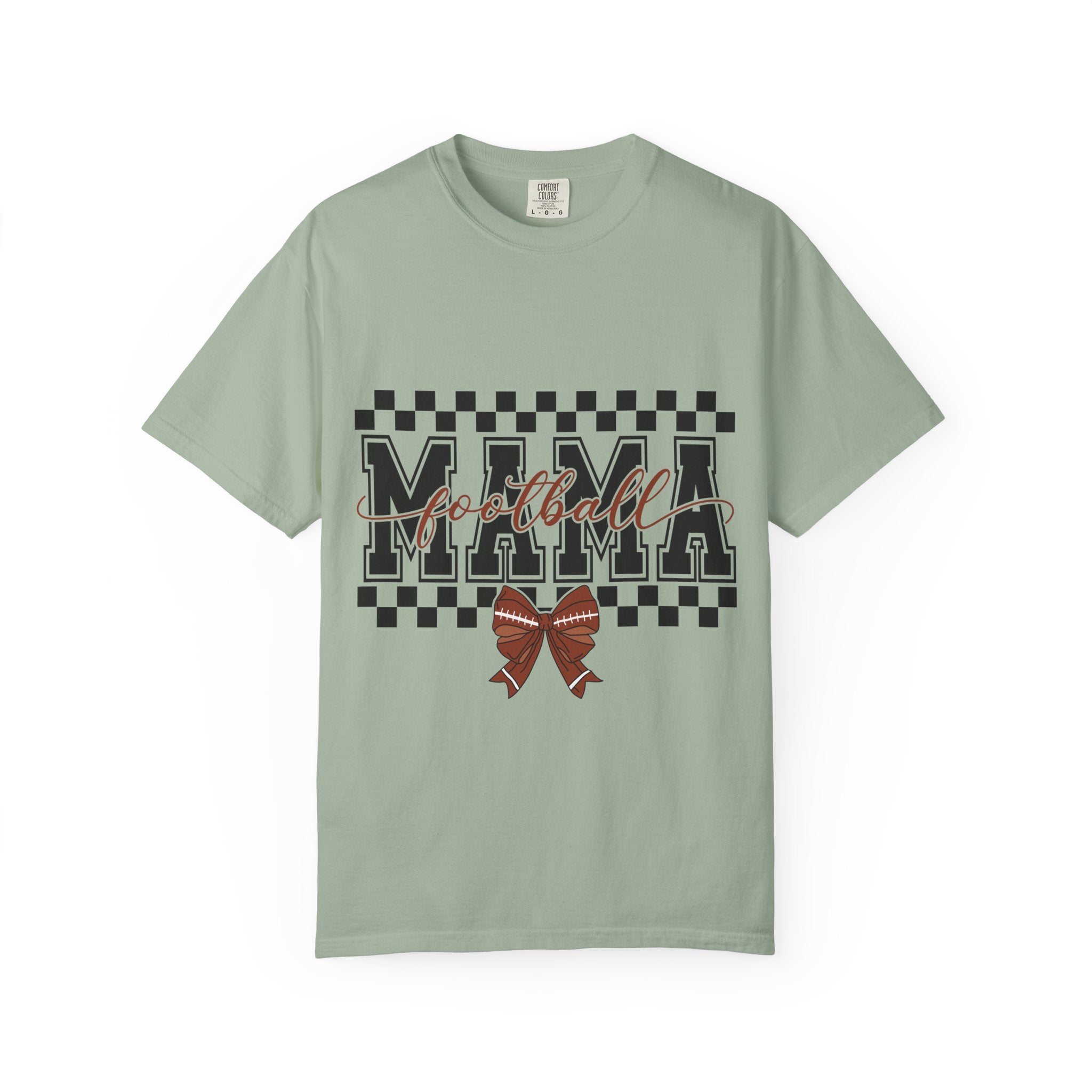 Mama Ribbon Checkerboard T-Shirt — 'Mama' Script Graphic Mother's Day Tee