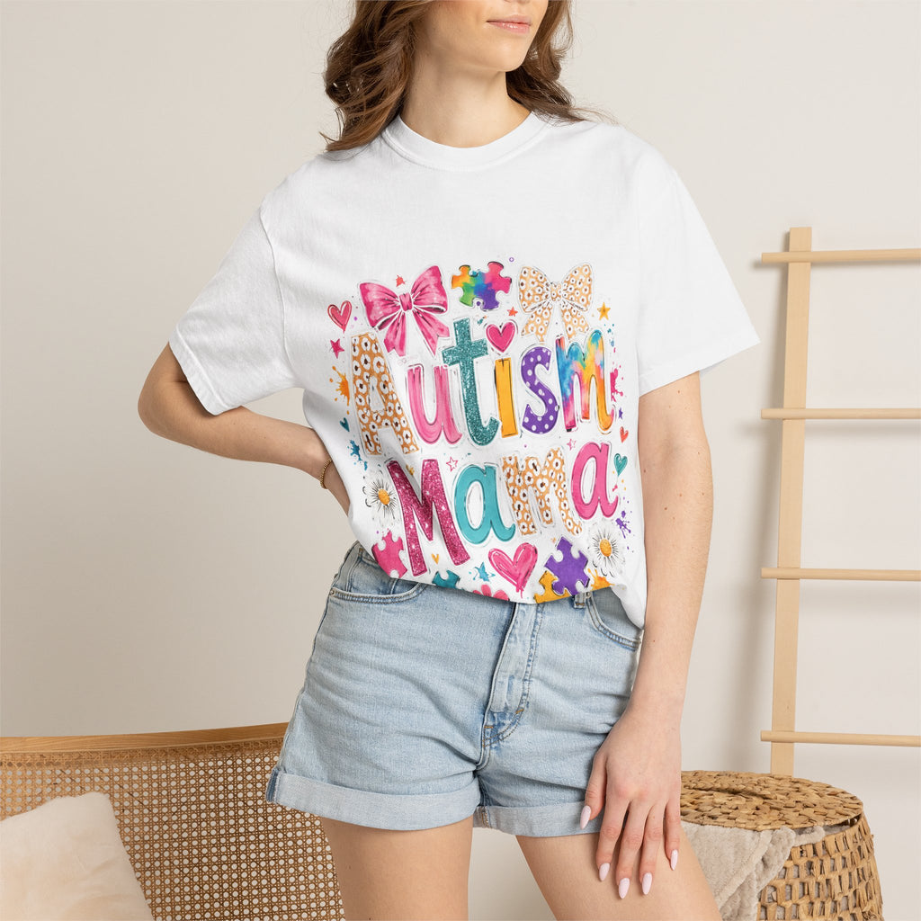 Autism Mama T-Shirt — Colorful Puzzle Heart Mom Tee for Autism Awareness