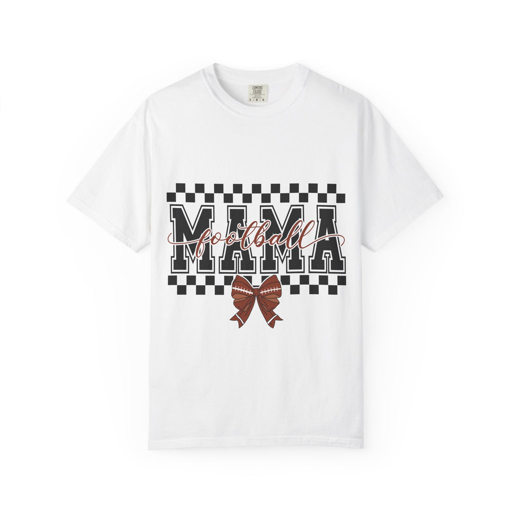 Mama Ribbon Checkerboard T-Shirt — 'Mama' Script Graphic Mother's Day Tee