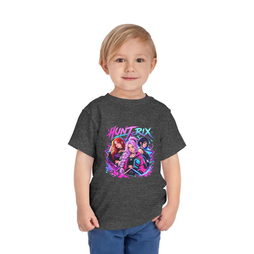 Toddler Tee — 'Huntrix' Neon Anime Girl Squad Graphic
