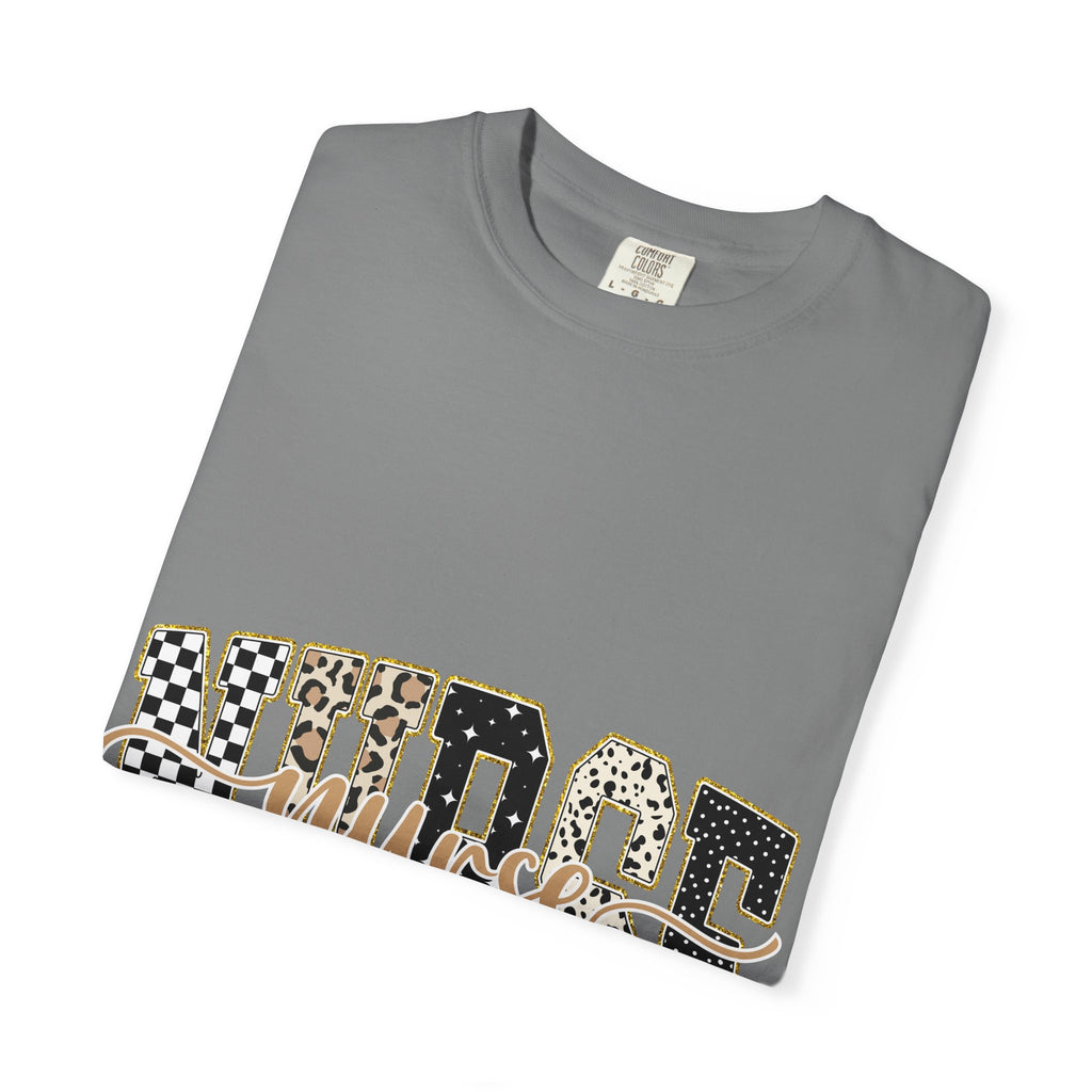 Nurse Leopard & Checkerboard Graphic Tee — Cute Nurse Gift
