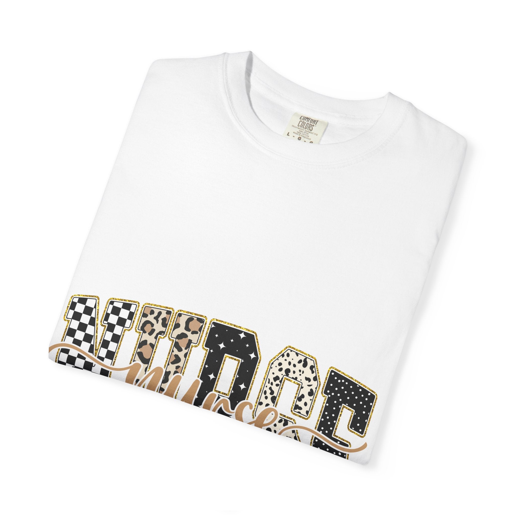 Nurse Leopard & Checkerboard Graphic Tee — Cute Nurse Gift
