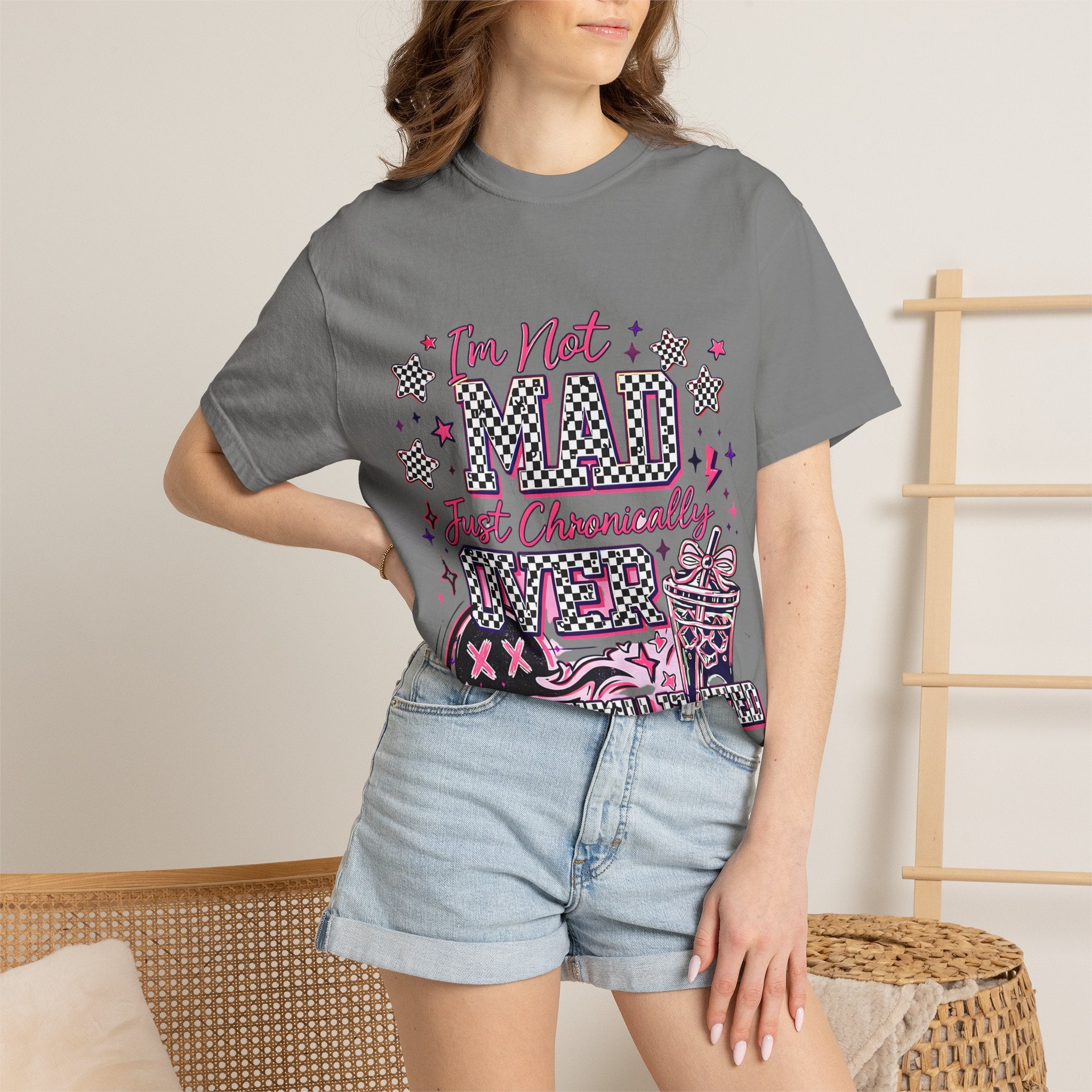 T-Shirt — "I’m Not Mad, Just Chronically Overstimulated" Graphic Tee