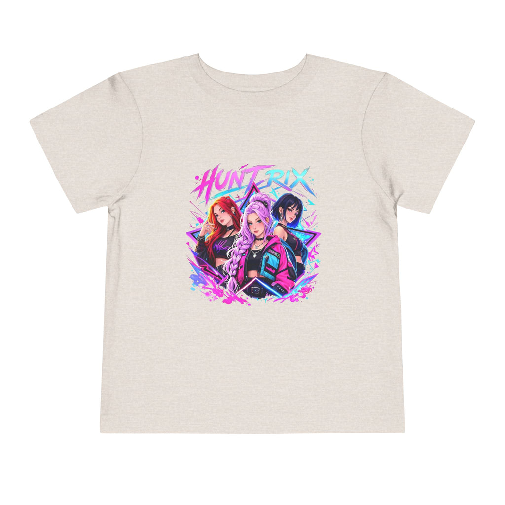 Toddler Tee — 'Huntrix' Neon Anime Girl Squad Graphic