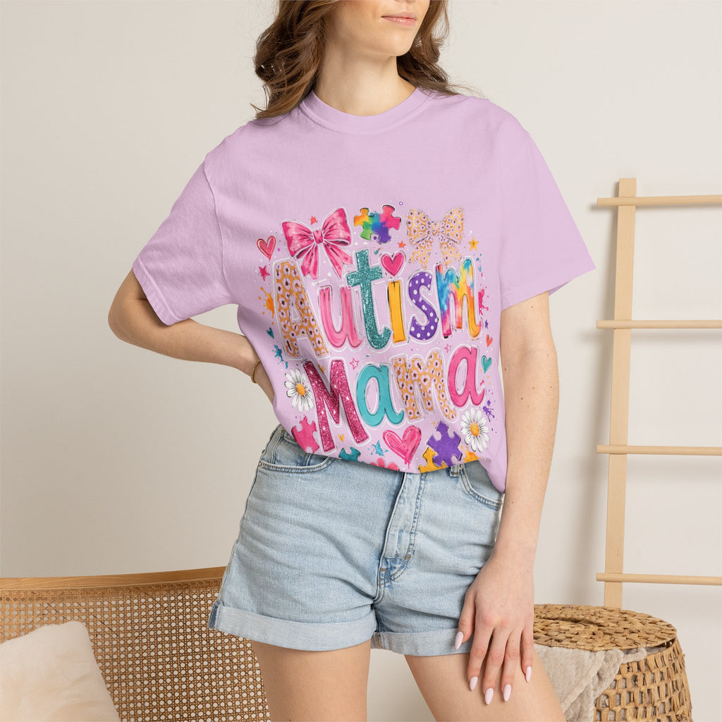 Autism Mama T-Shirt — Colorful Puzzle Heart Mom Tee for Autism Awareness