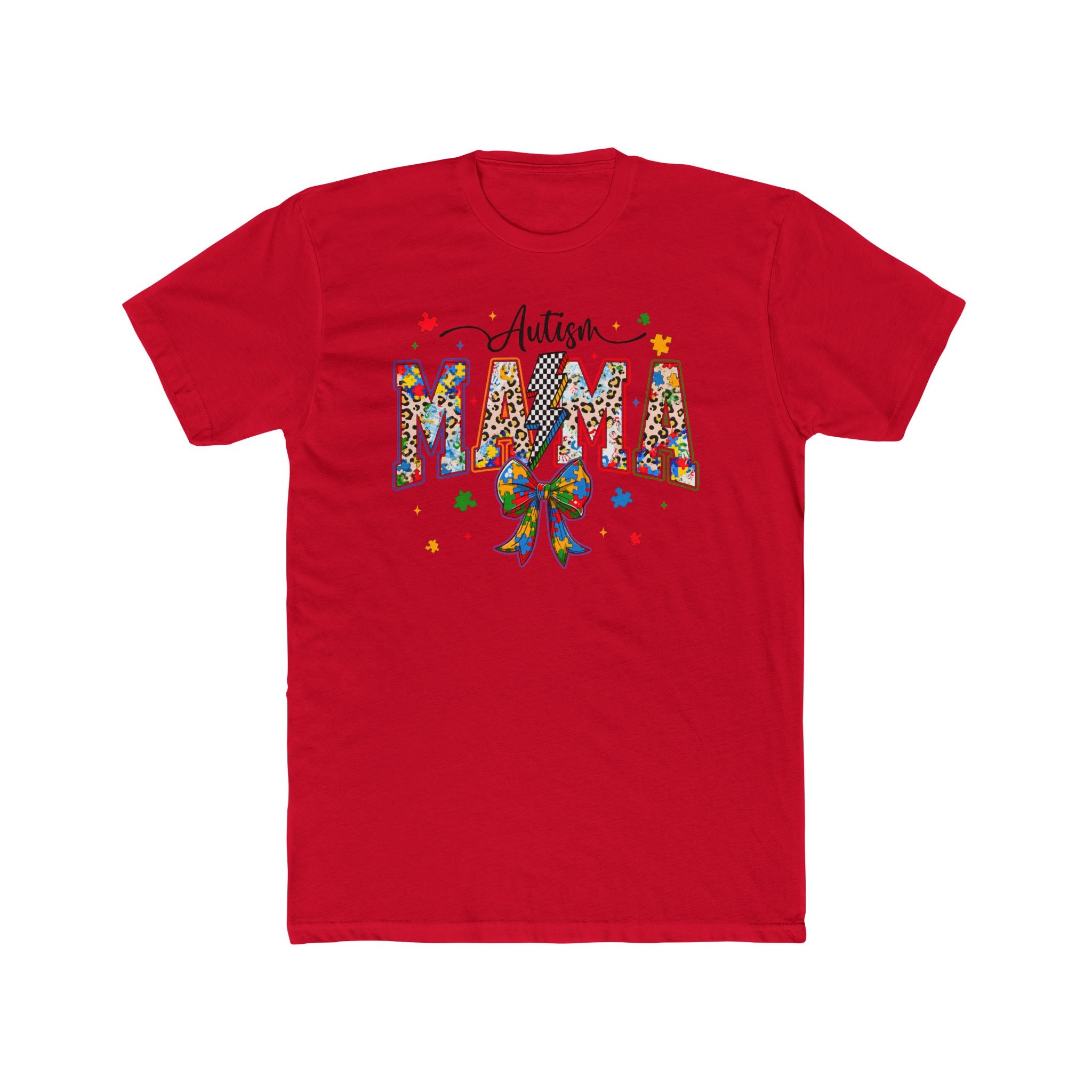 Autism Mama T-Shirt — Colorful Puzzle Ribbon Mom Tee