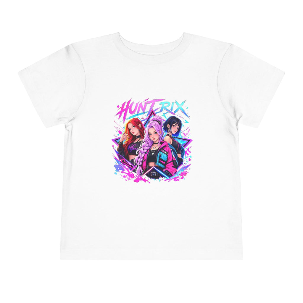 Toddler Tee — 'Huntrix' Neon Anime Girl Squad Graphic