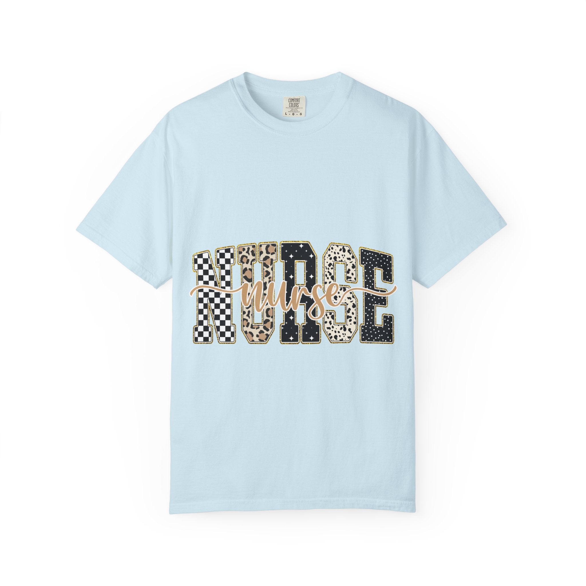 Nurse Leopard & Checkerboard Graphic Tee — Cute Nurse Gift