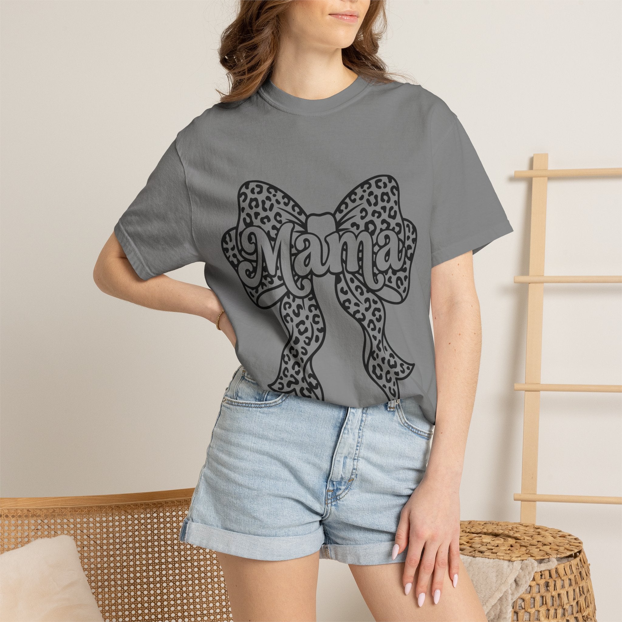 Mama Leopard Bow T-Shirt