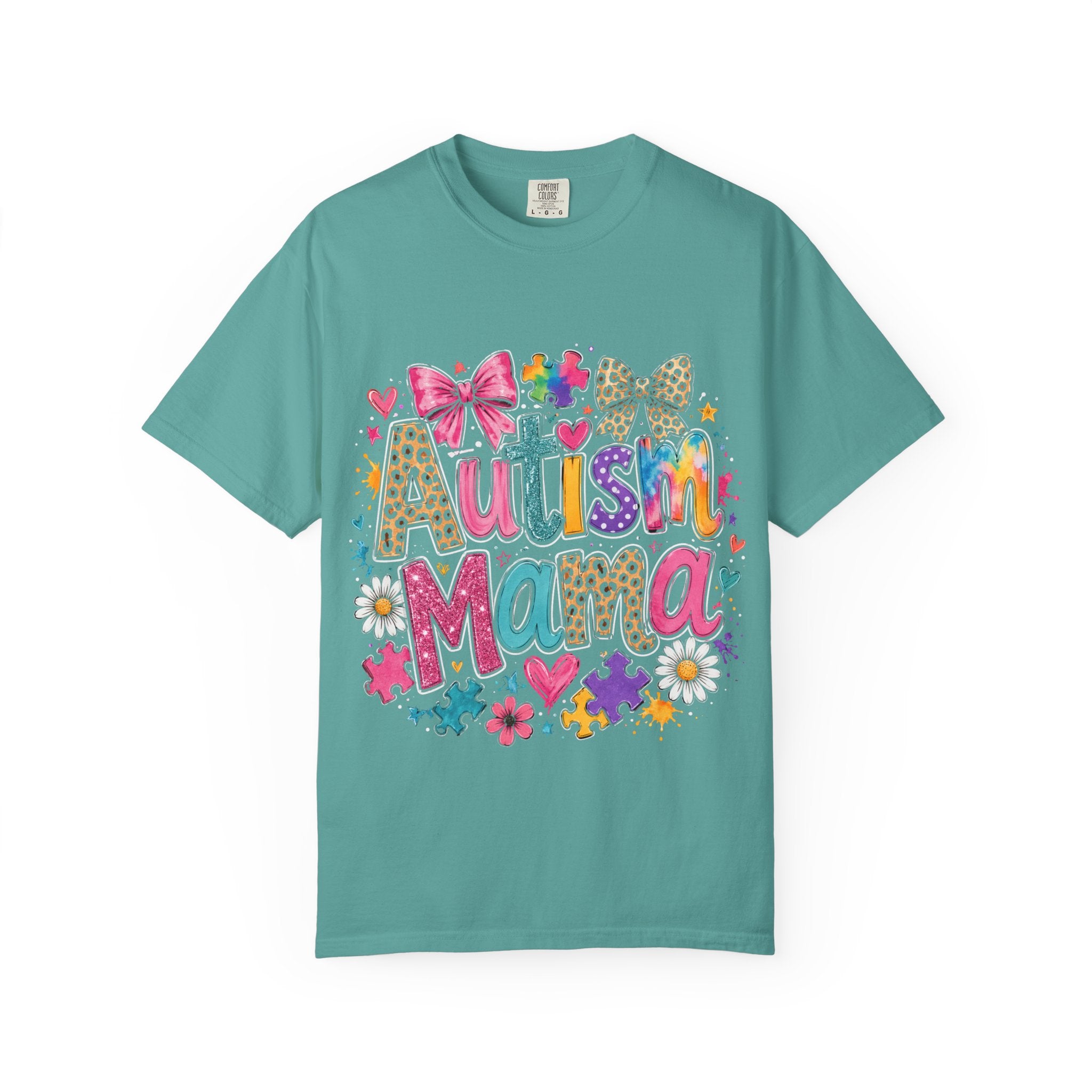Autism Mama T-Shirt — Colorful Puzzle Heart Mom Tee for Autism Awareness