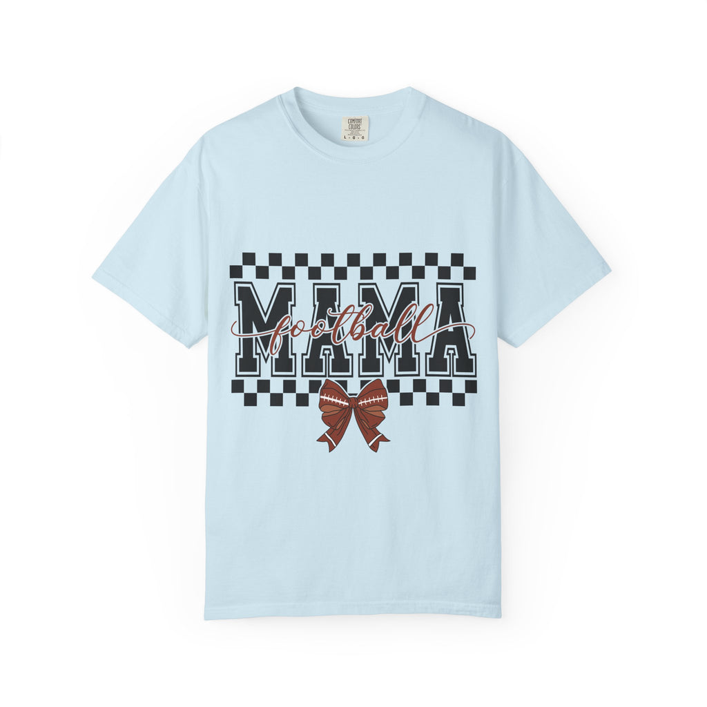 Mama Ribbon Checkerboard T-Shirt — 'Mama' Script Graphic Mother's Day Tee