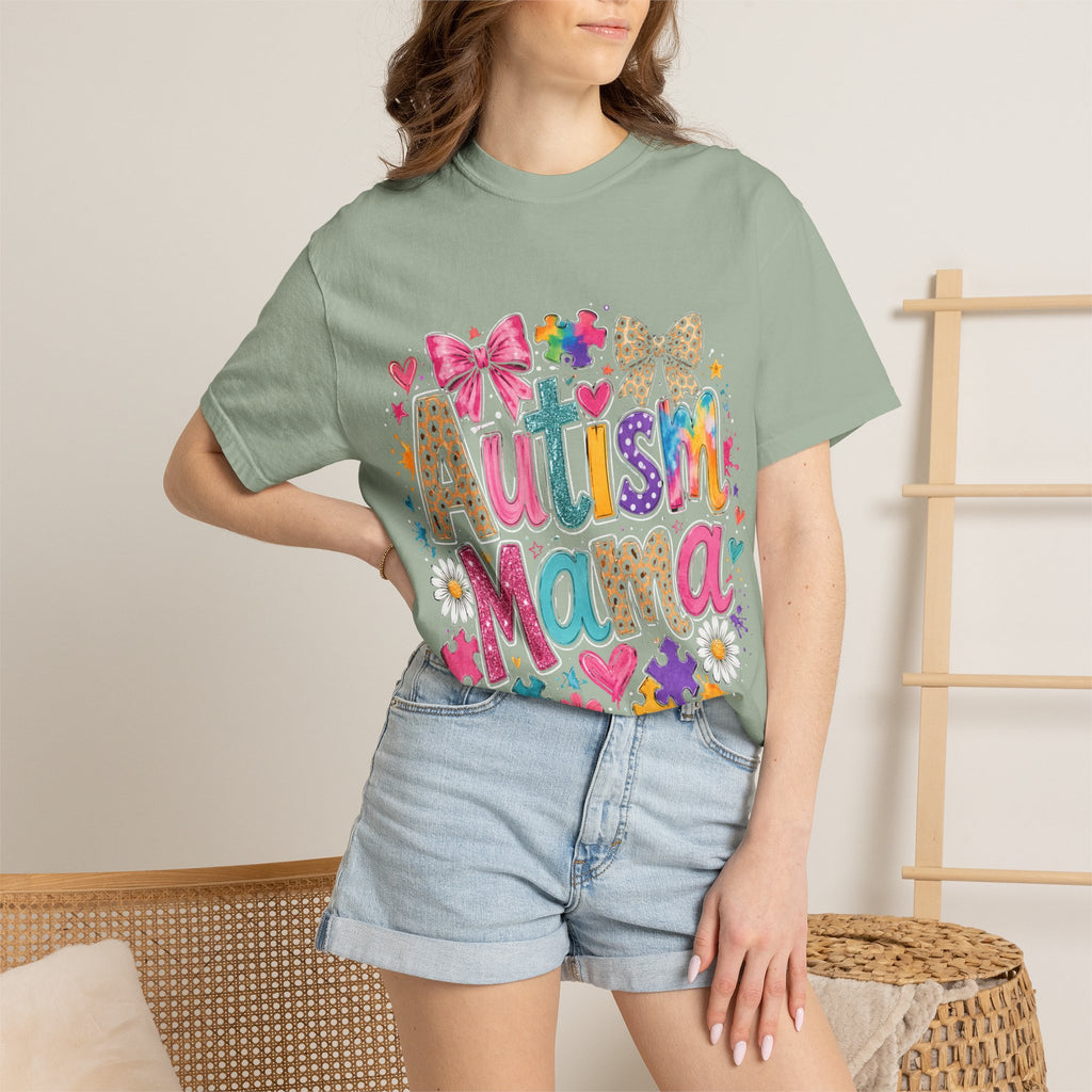 Autism Mama T-Shirt — Colorful Puzzle Heart Mom Tee for Autism Awareness