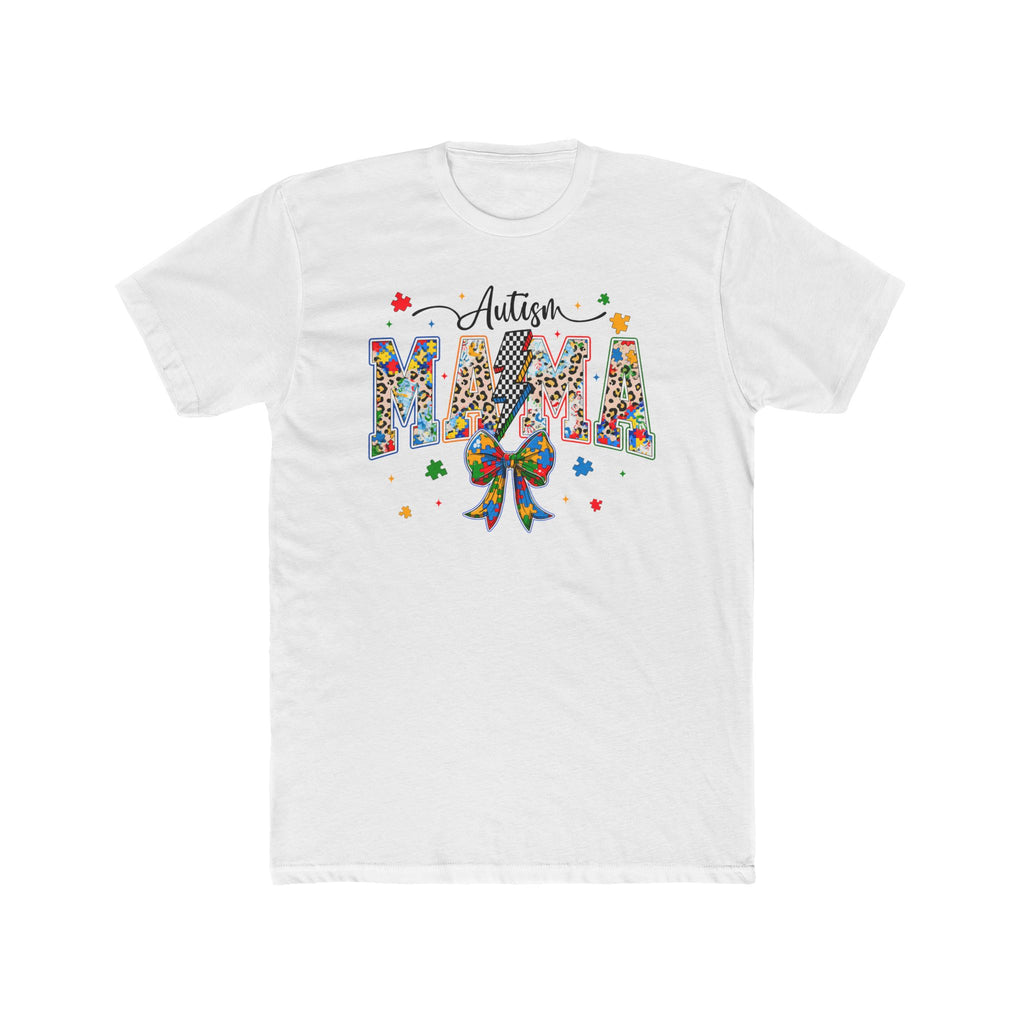 Autism Mama T-Shirt — Colorful Puzzle Ribbon Mom Tee