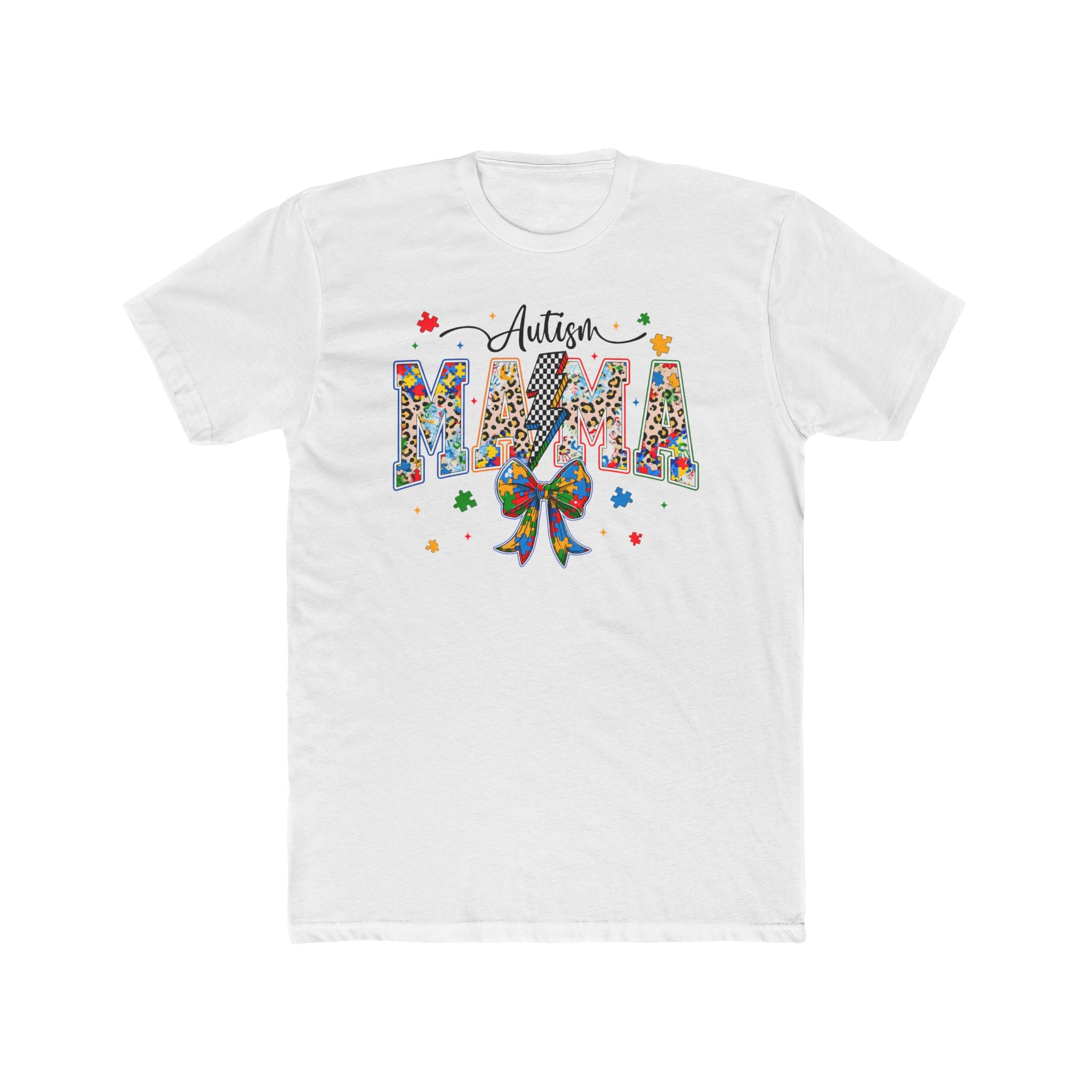 Autism Mama T-Shirt — Colorful Puzzle Ribbon Mom Tee