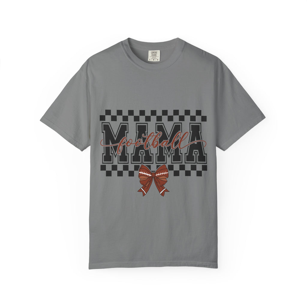 Mama Ribbon Checkerboard T-Shirt — 'Mama' Script Graphic Mother's Day Tee