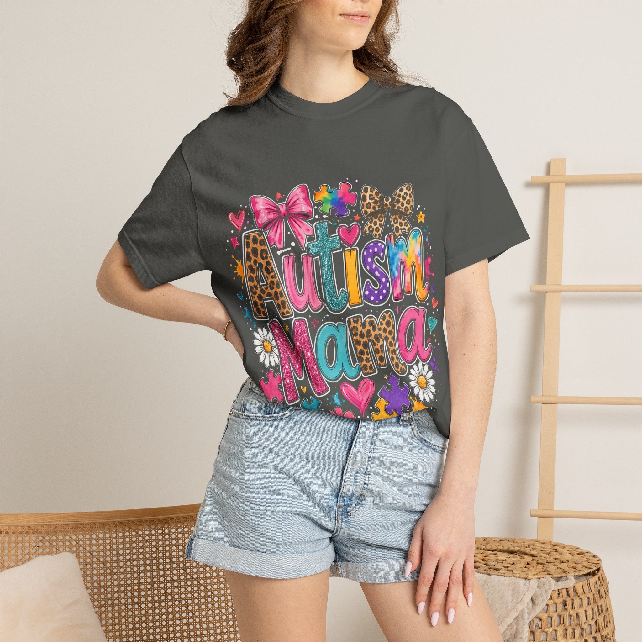 Autism Mama T-Shirt — Colorful Puzzle Heart Mom Tee for Autism Awareness