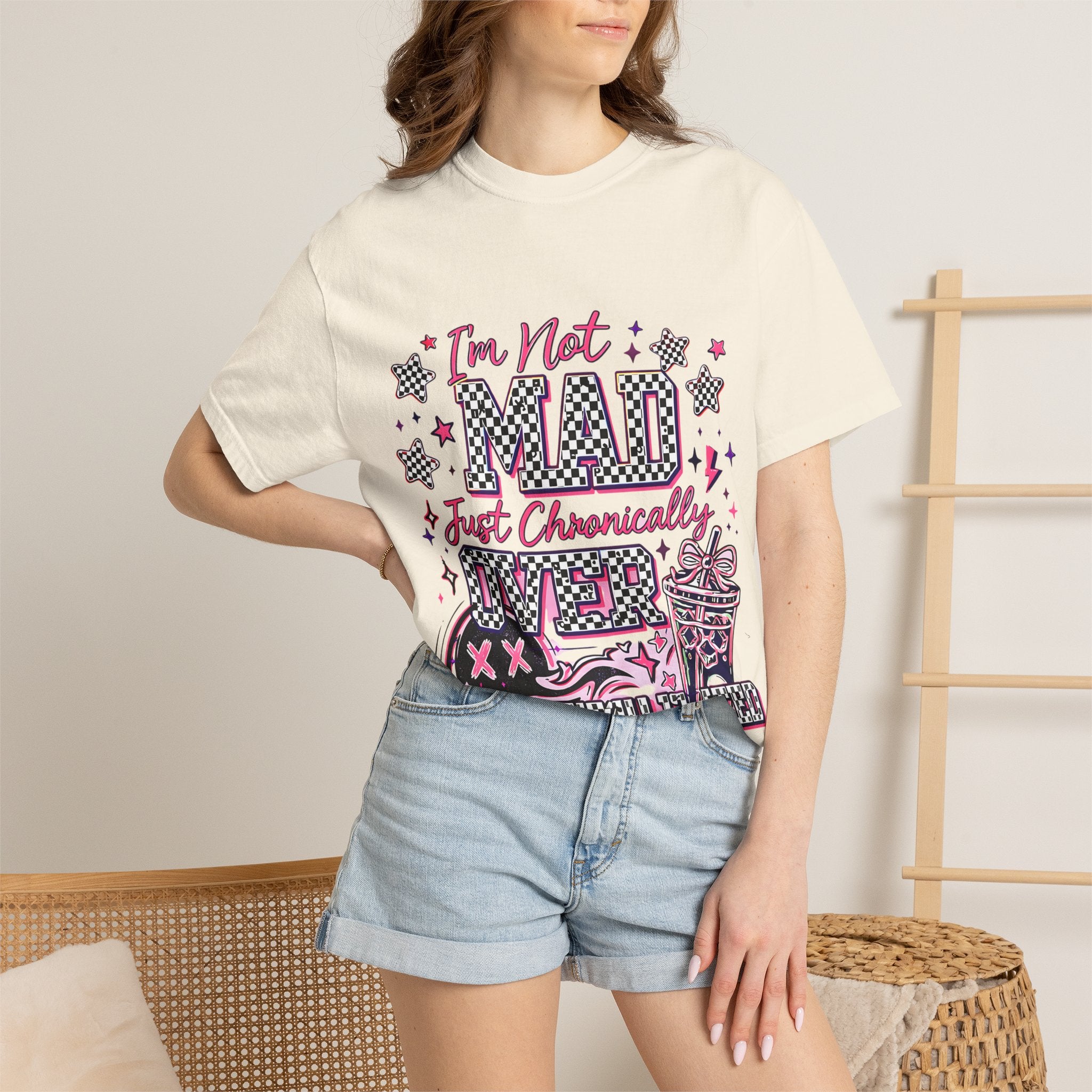 T-Shirt — "I’m Not Mad, Just Chronically Overstimulated" Graphic Tee
