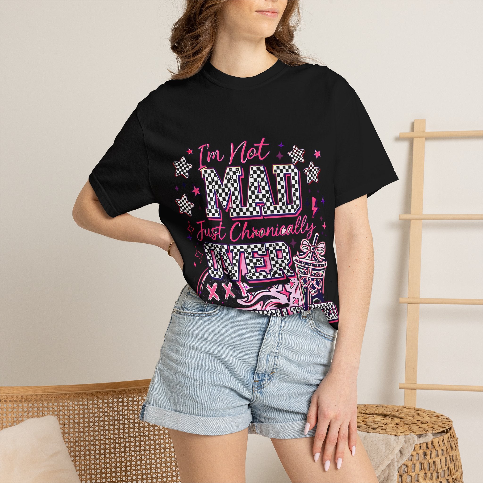 T-Shirt — "I’m Not Mad, Just Chronically Overstimulated" Graphic Tee