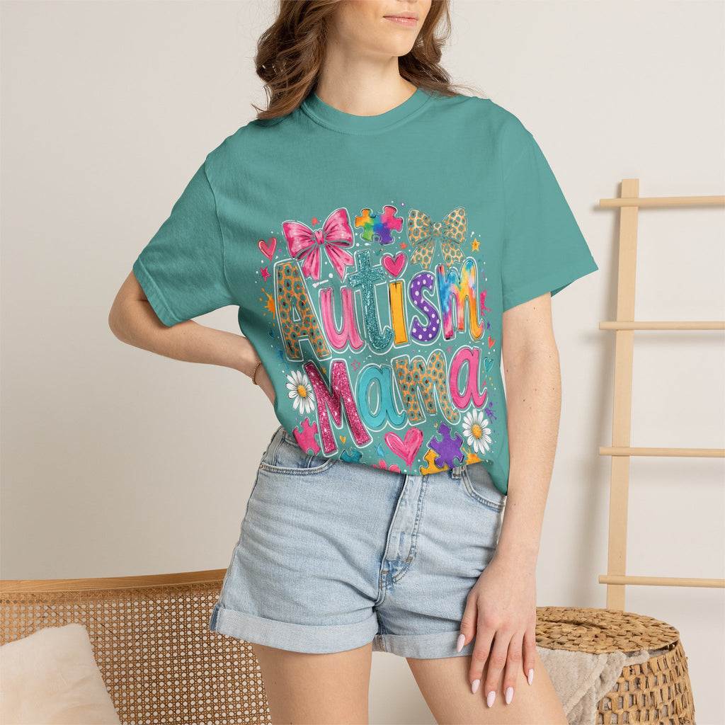 Autism Mama T-Shirt — Colorful Puzzle Heart Mom Tee for Autism Awareness