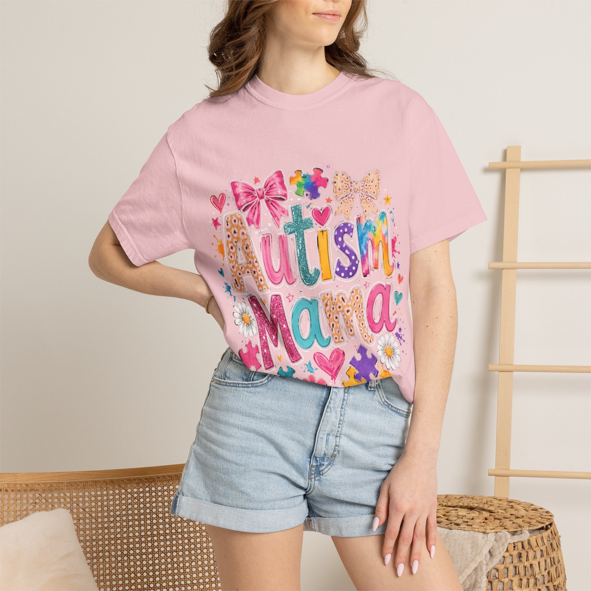 Autism Mama T-Shirt — Colorful Puzzle Heart Mom Tee for Autism Awareness